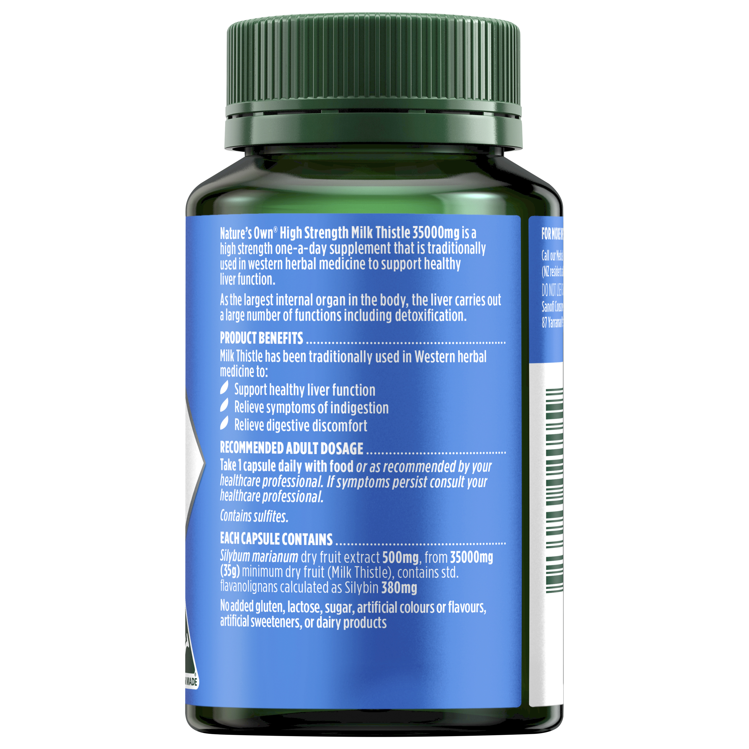 NATURES OWN HIGH STRENGTH MILK THISTLE 35000MG 60 CAPSULES - Image 2