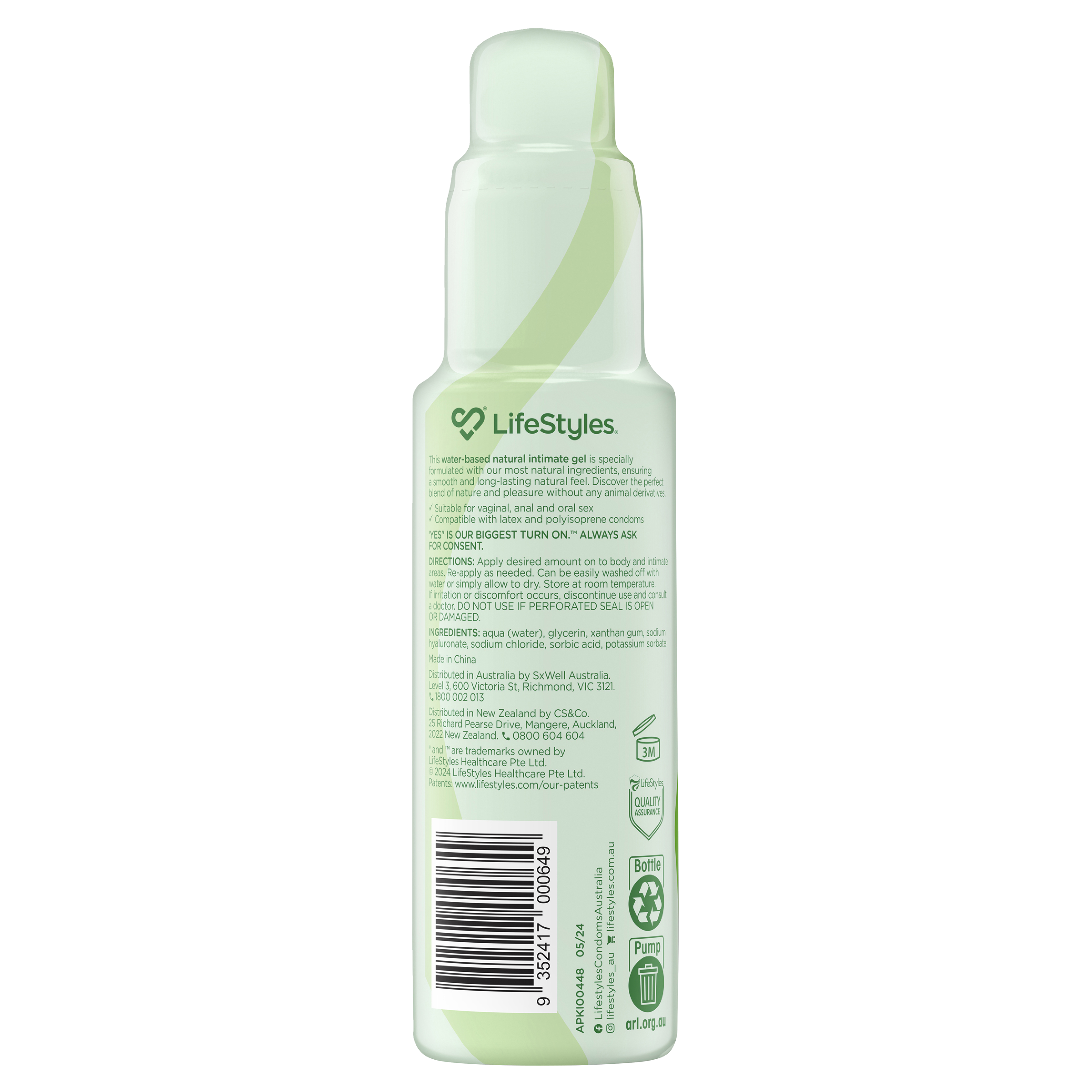 LIFESTYLES ULTRA NATURAL LUBRICANT WATER-BASED 100ML - Image 2