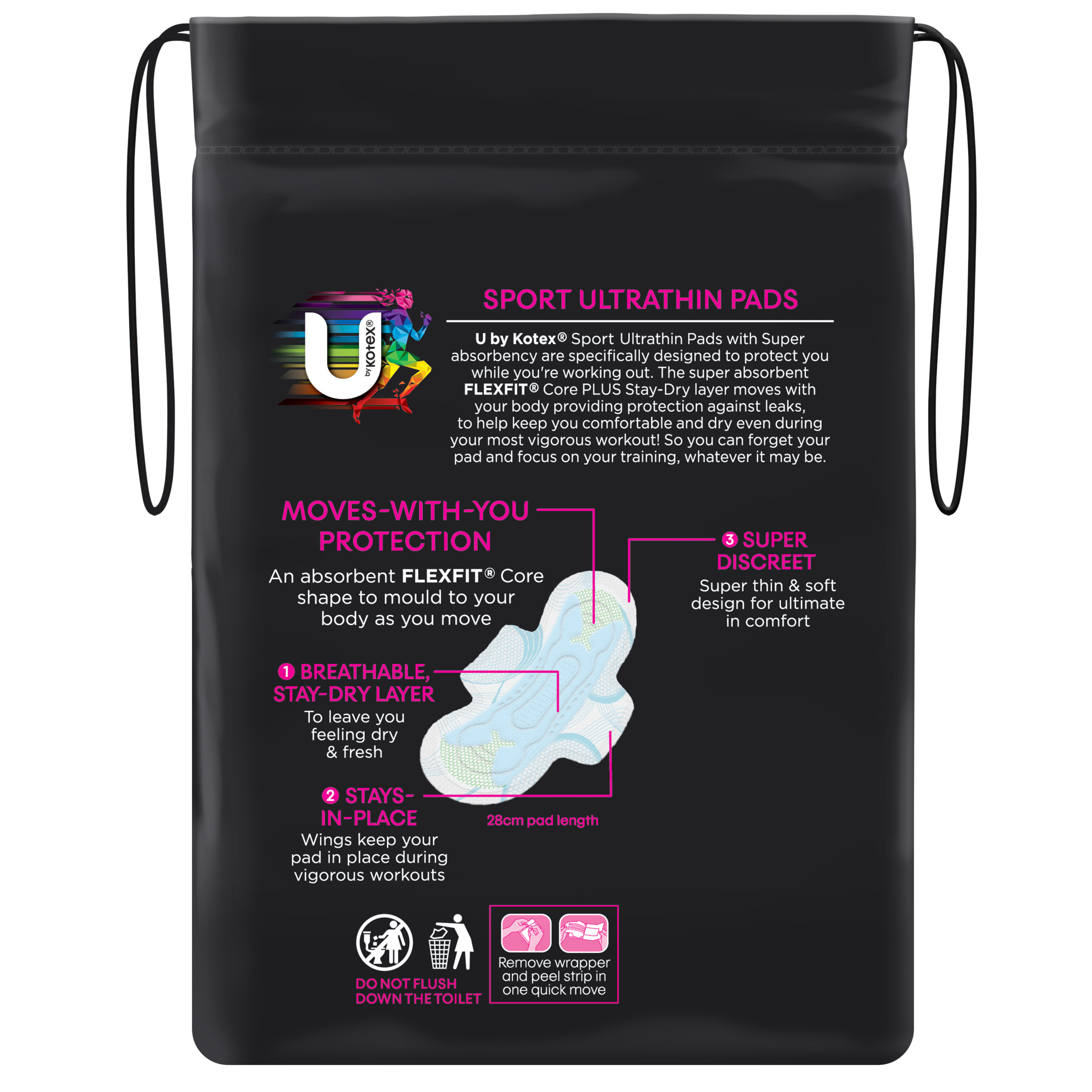 U BY KOTEX PADS SPORT ULTRATHIN SUPER WINGS 10 PACK - Image 4