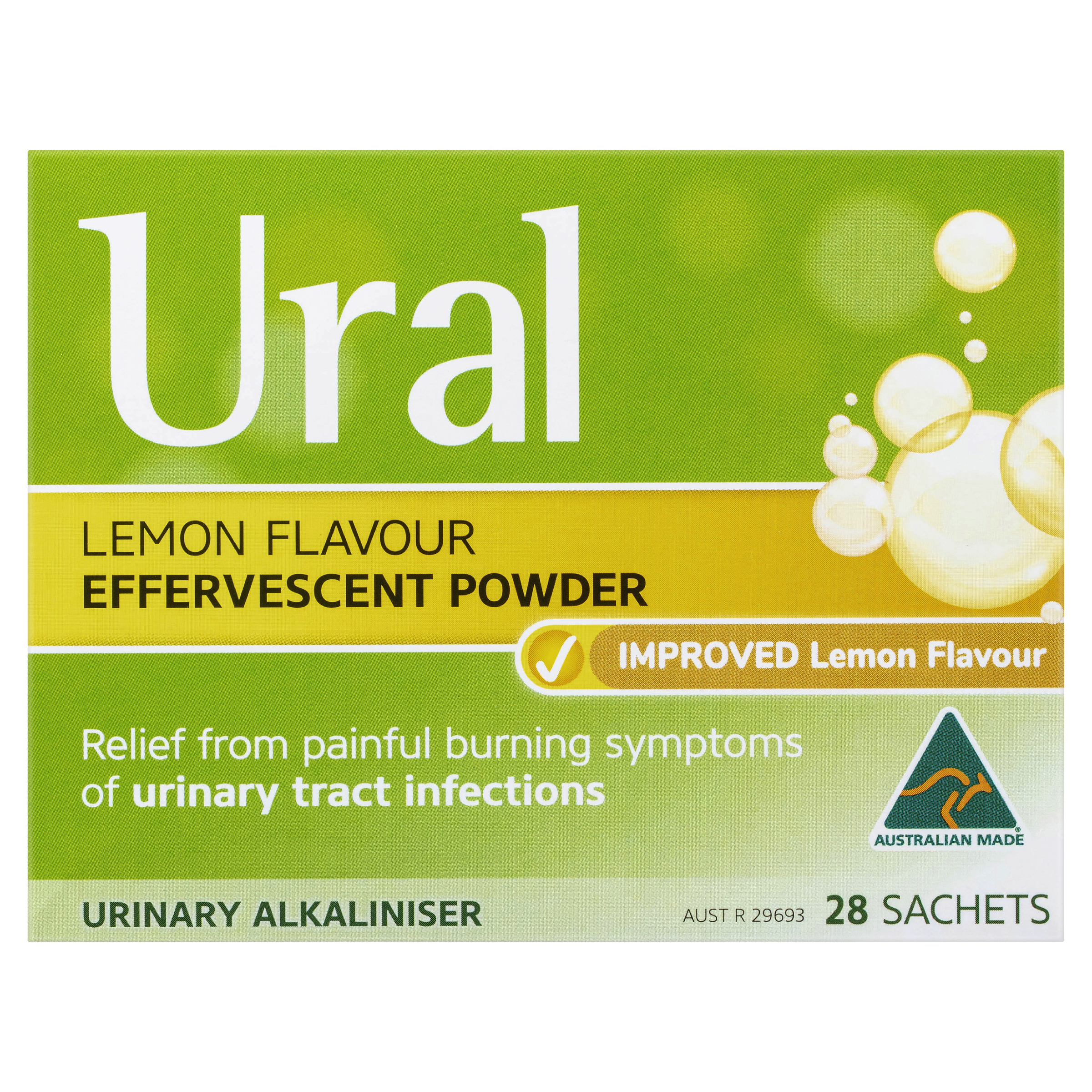URAL EFFERVESCENT POWDER LEMON SACHETS 28 PACK - Image 2