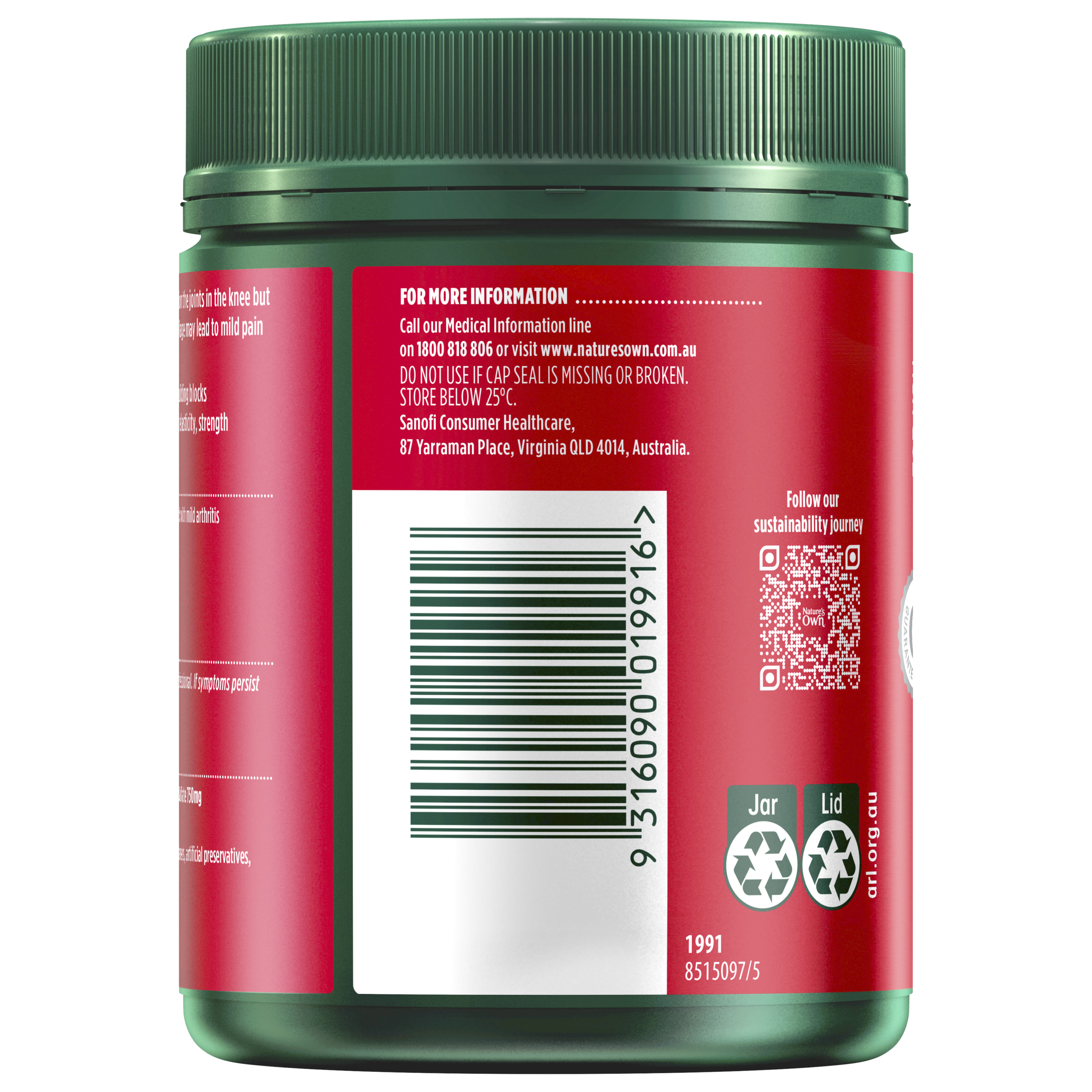 NATURES OWN GLUCOSAMINE SULFATE WITH CHONDROITIN 320 TABLETS - Image 4