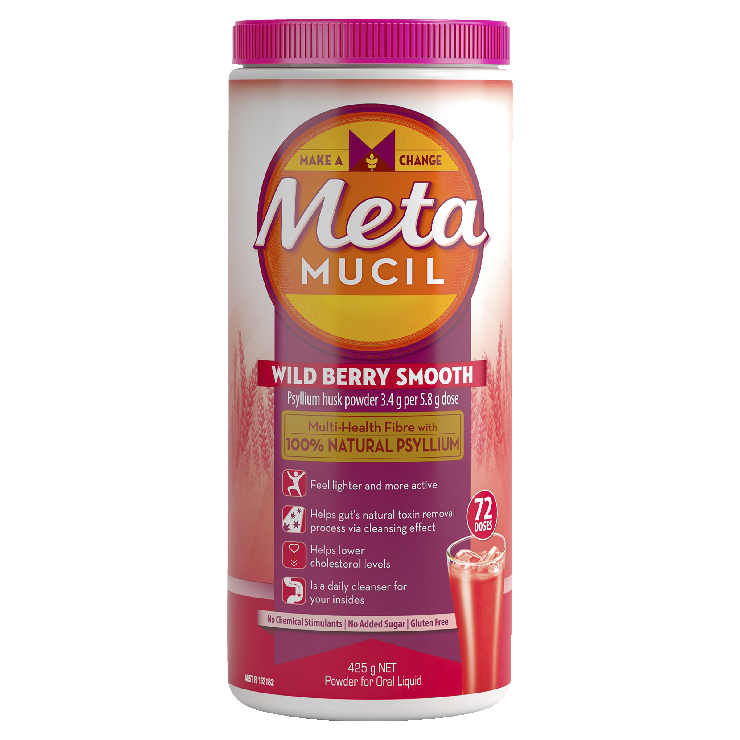 METAMUCIL WILD BERRY SMOOTH 425G 72 DOSES