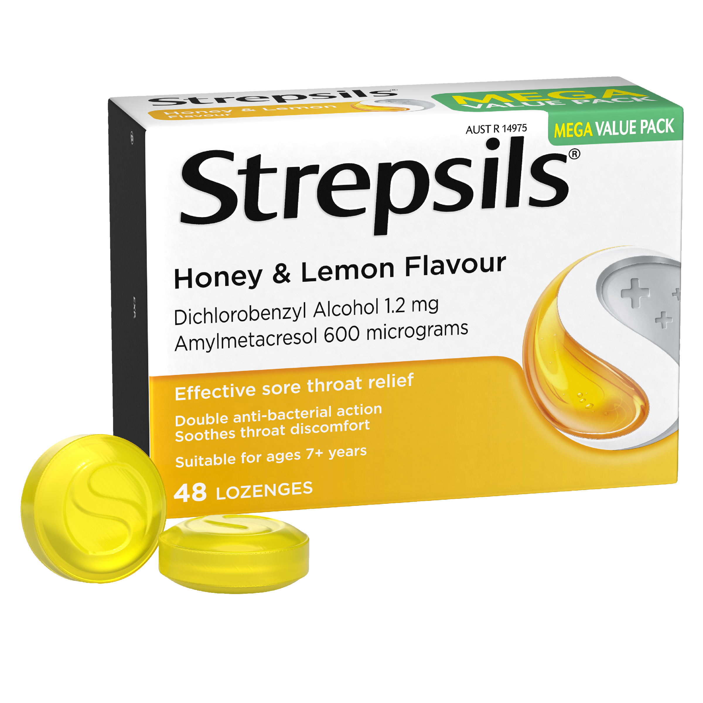 STREPSILS HONEY & LEMON 48 LOZENGES