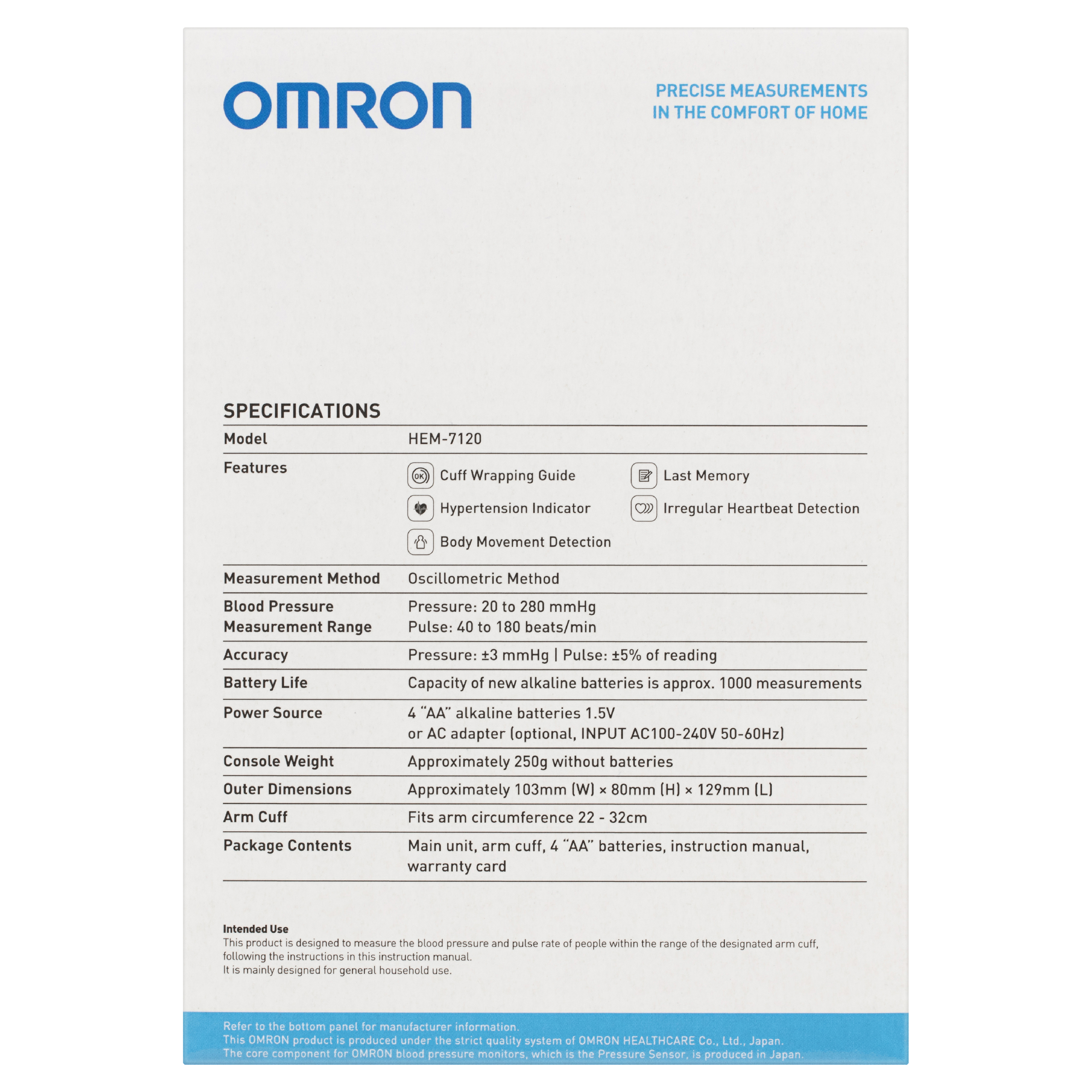OMRON BLOOD PRESSURE MONITOR BASIC HEM7120 - Image 6