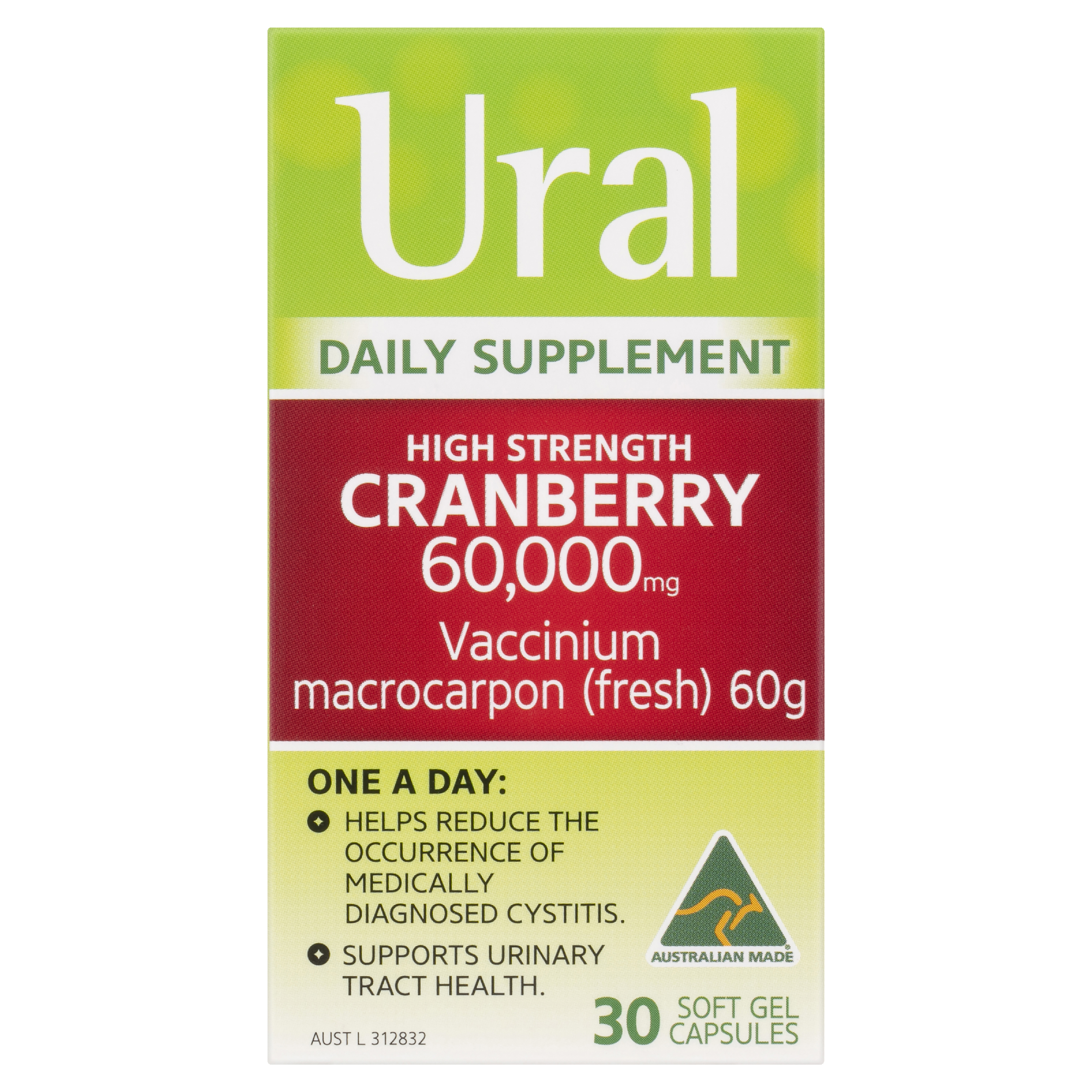 URAL HIGH STRENGTH CRANBERRY 60000MG CAPSULES 30 - Image 2