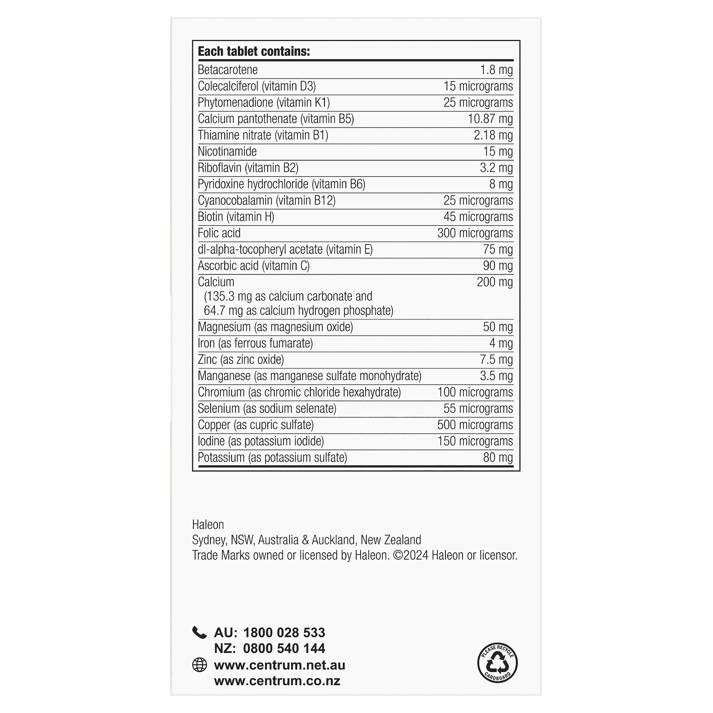 CENTRUM ADVANCE 50+ FOR ADULTS 100 TABLETS - Image 4