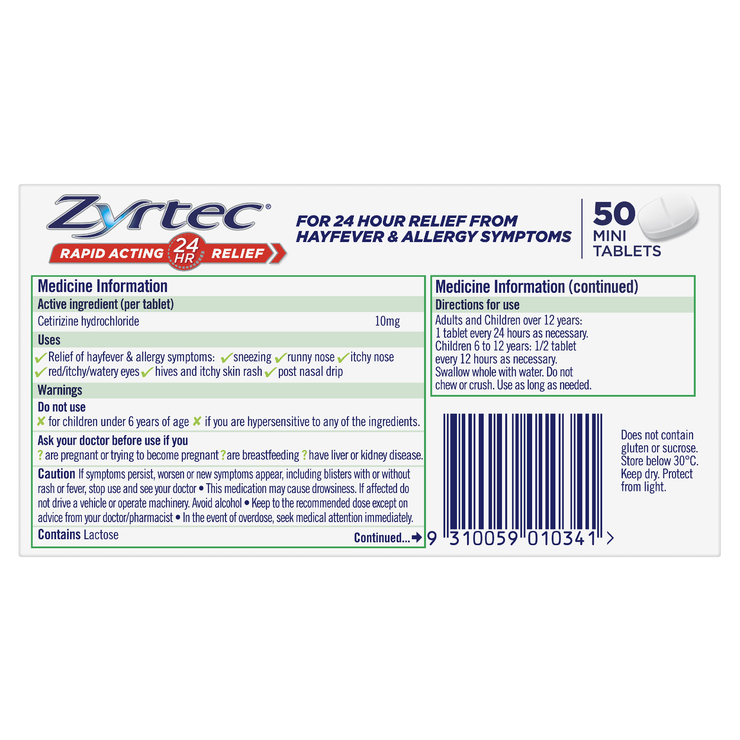 ZYRTEC MINI 50 TABLETS - Image 3