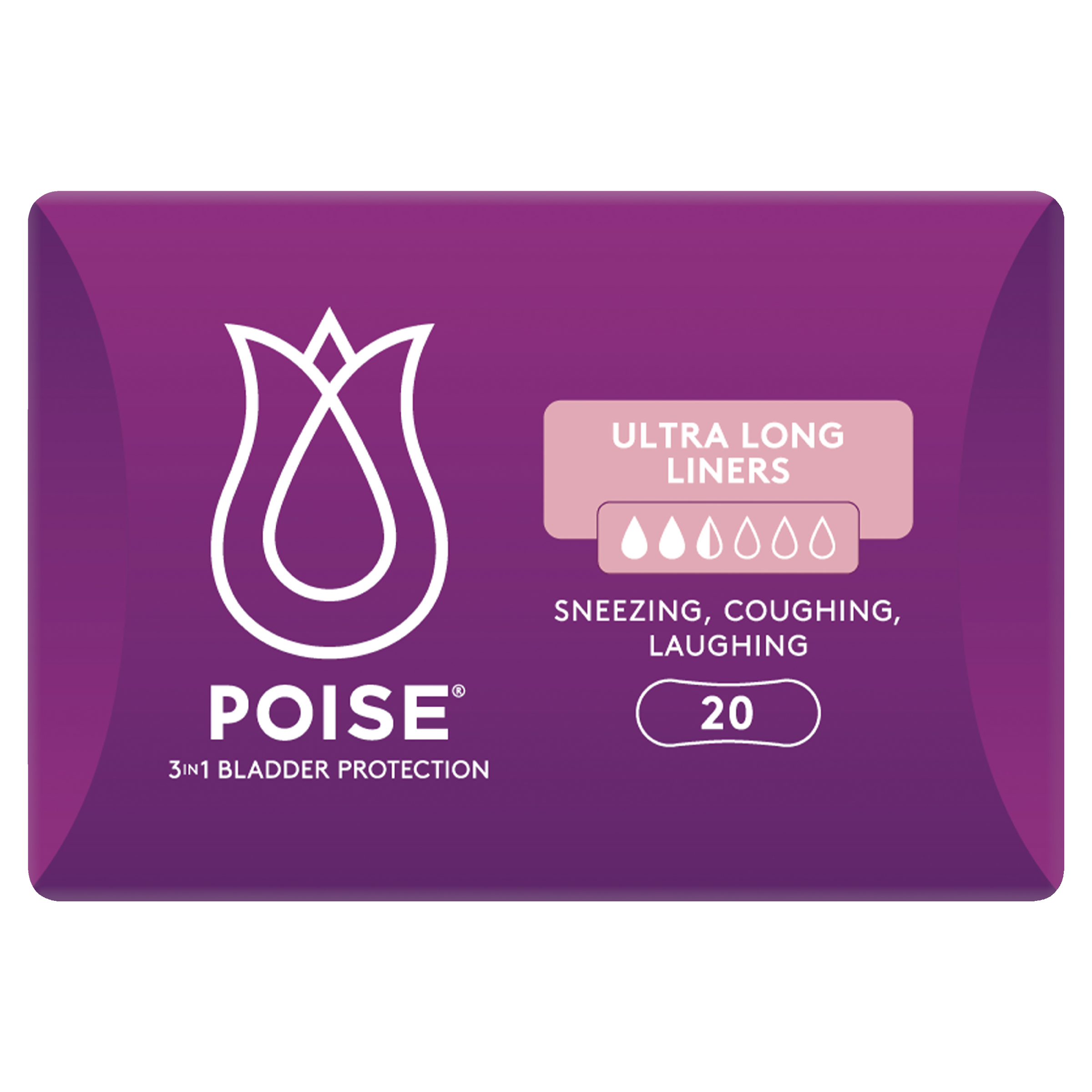 POISE 3-IN-1 LINER ULTRA LONG 2.5D 20 PACK - Image 2