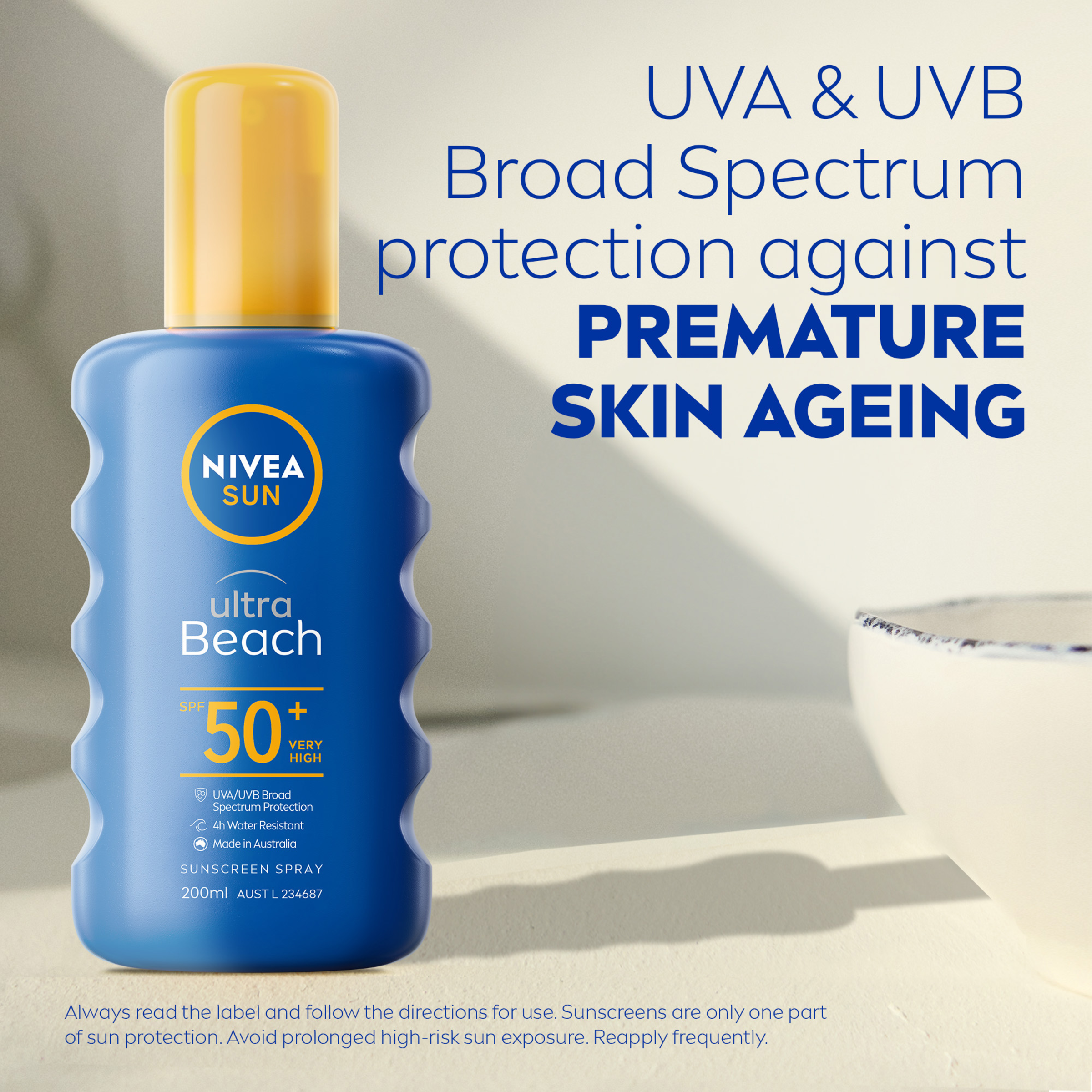 NIVEA ULTRA BEACH SUNSCREEN SPRAY SPF50+ 200ML - Image 3