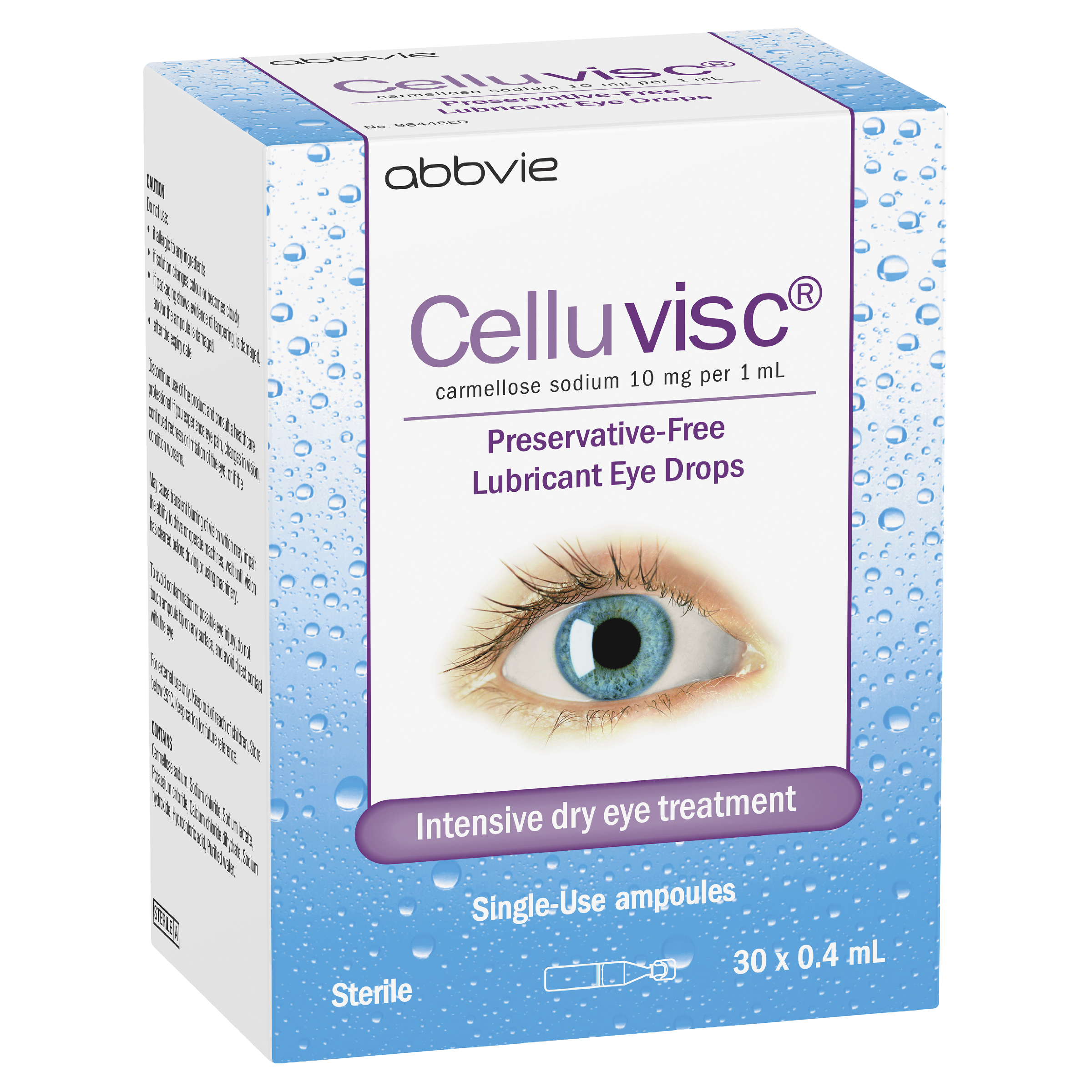 CELLUVISC LUBRICANT EYE DROPS 0.4ML 30 PACK