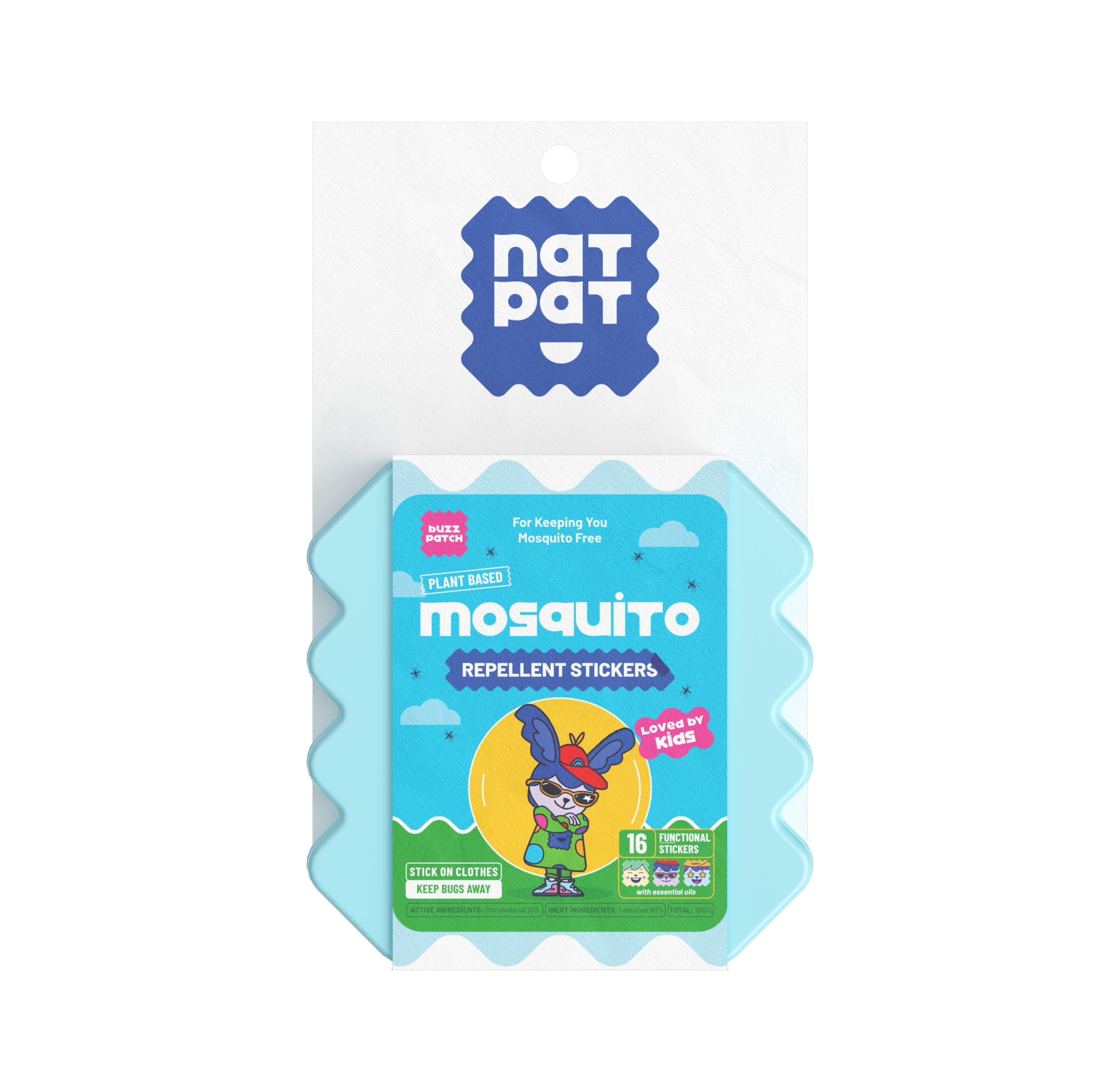 NATPAT KIDS MOSQUITO REPELLENT STICKERS 16 PACK