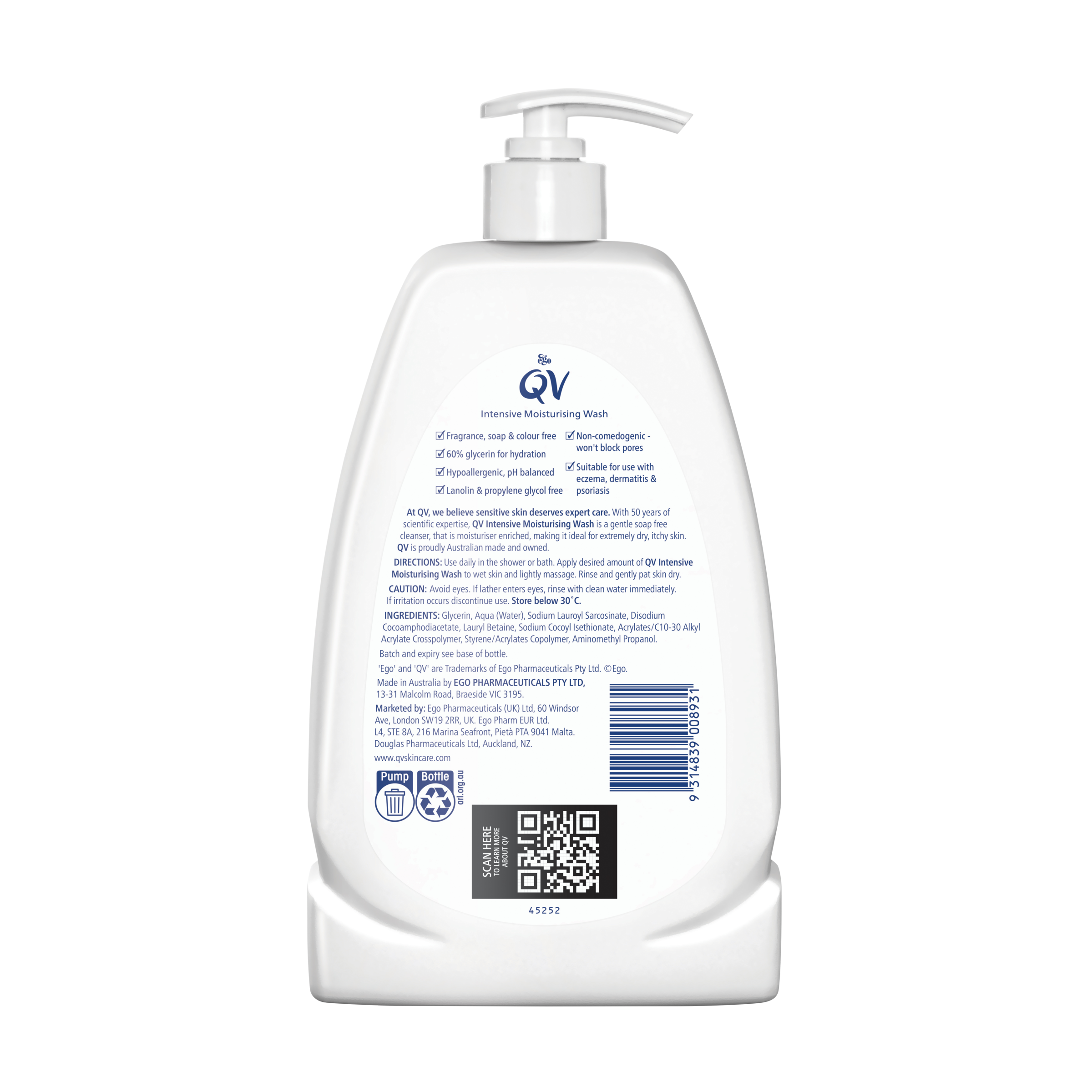 EGO QV INTENSIVE MOISTURISING CLEANSER 1KG - Image 2