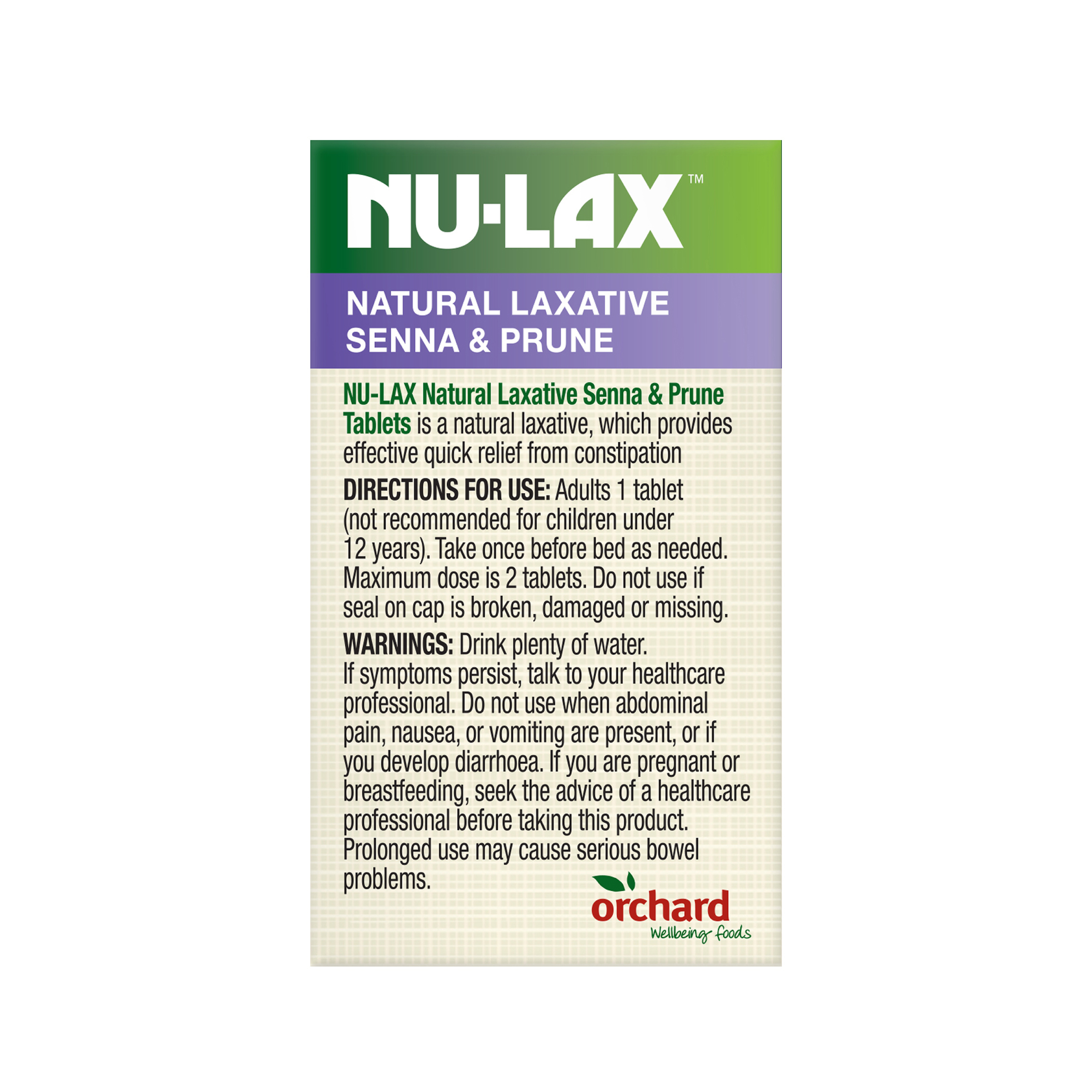 NU-LAX NATURAL FRUIT LAXATIVE SENNA & PRUNE 40 TABLETS - Image 3