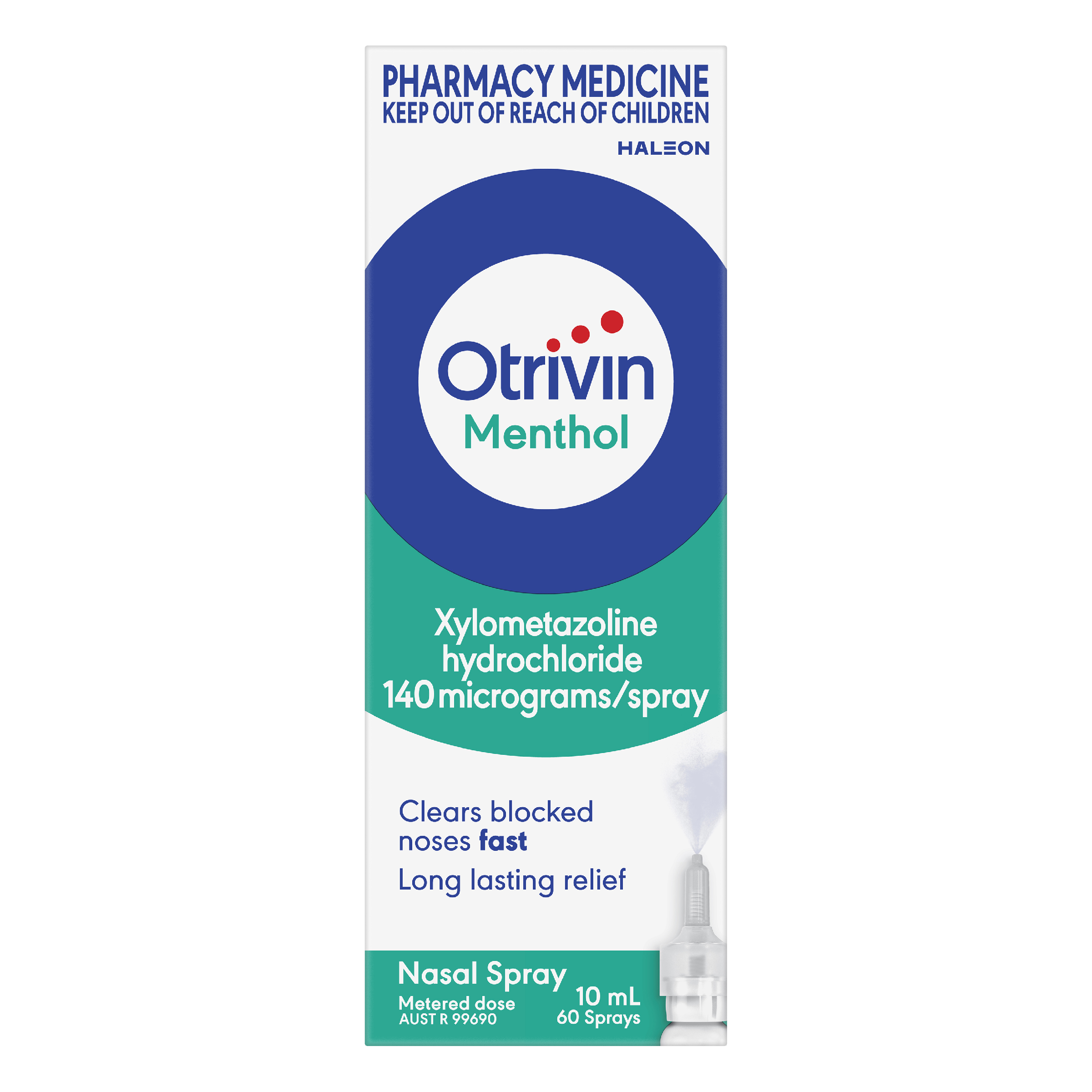 OTRIVIN ADULT METERED DOSE NASAL SPRAY MENTHOL 10ML - Image 2