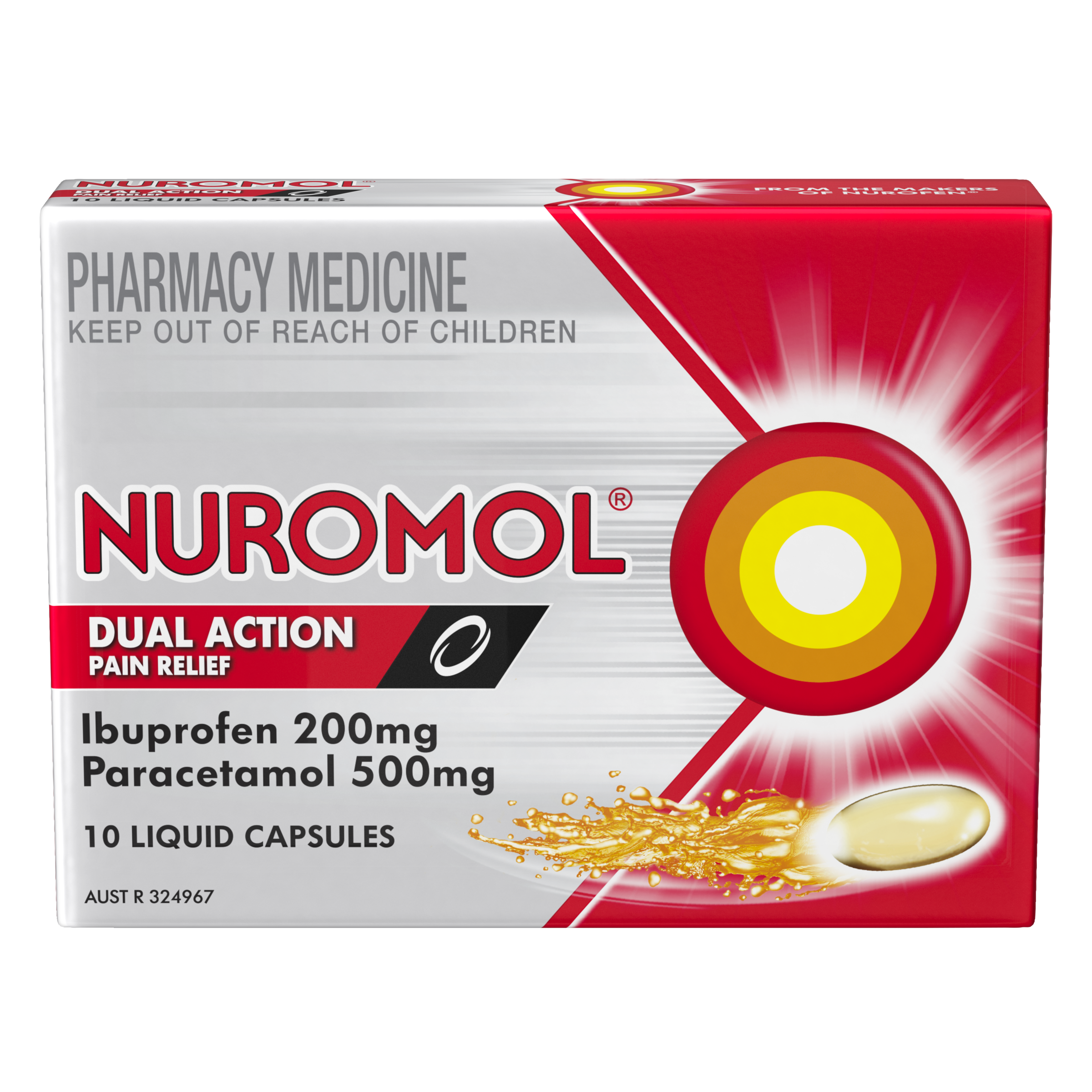 NUROMOL 200MG 10 LIQUID CAPSULES