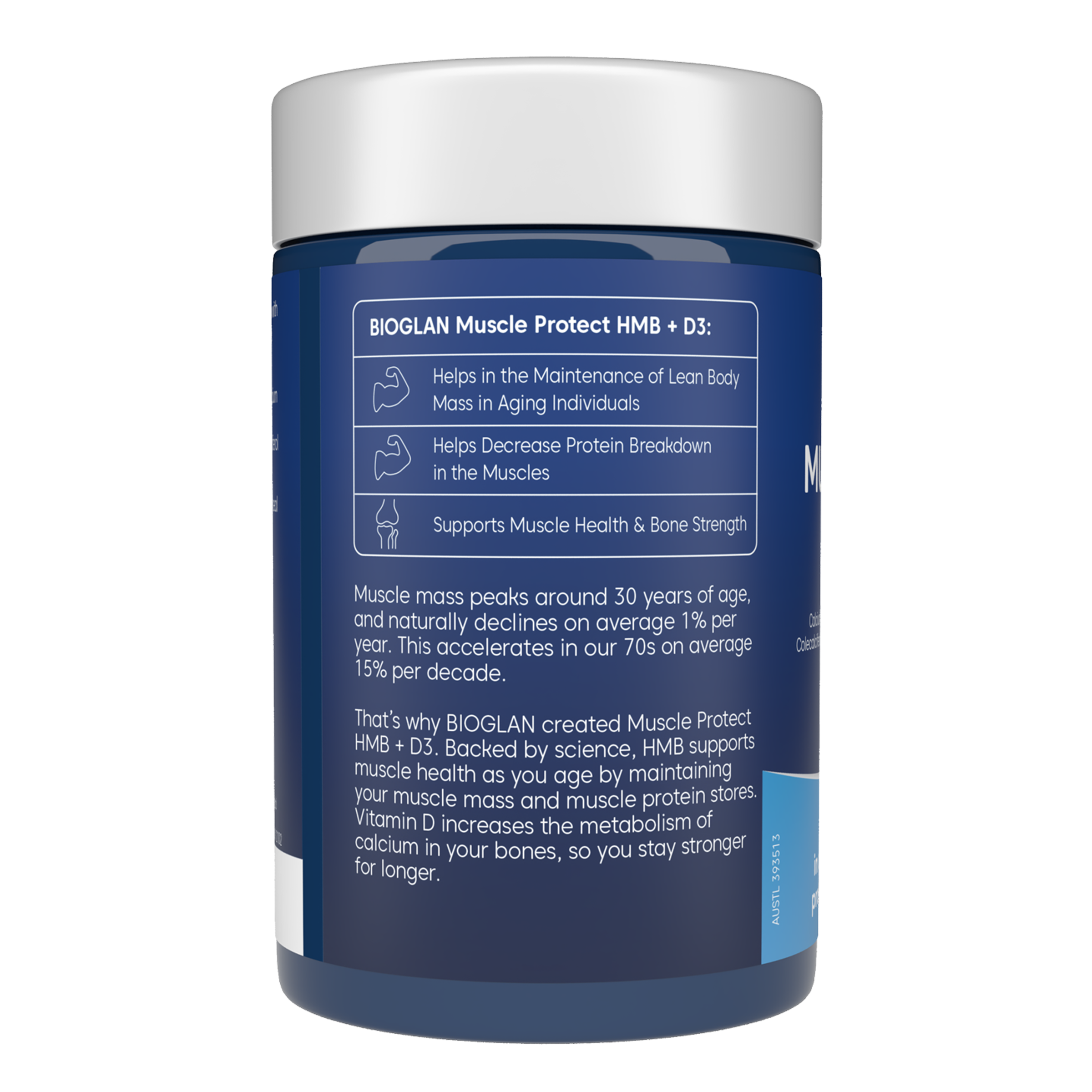 BIOGLAN MUSCLE PROTECT HMB + D3 60 TABLETS - Image 2