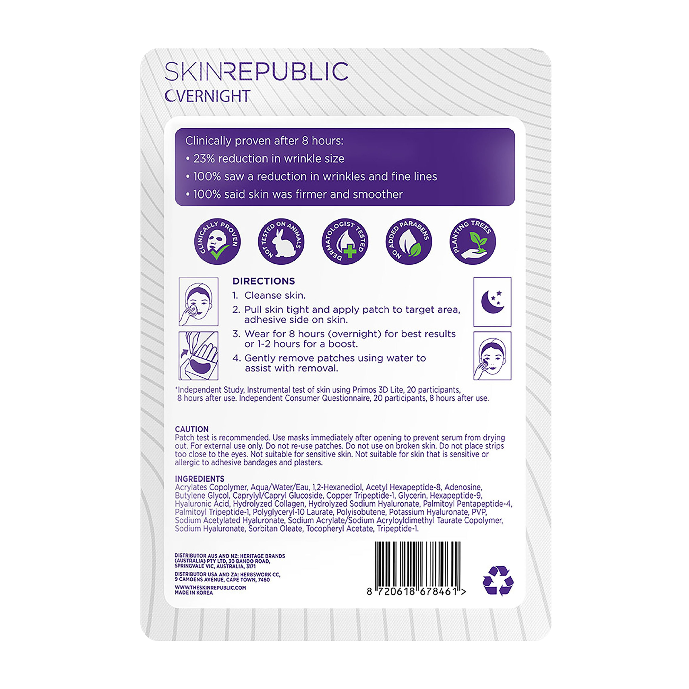 SKIN REPUBLIC ANTI WRINKLE FACE PATCHES 12 PACK - Image 2