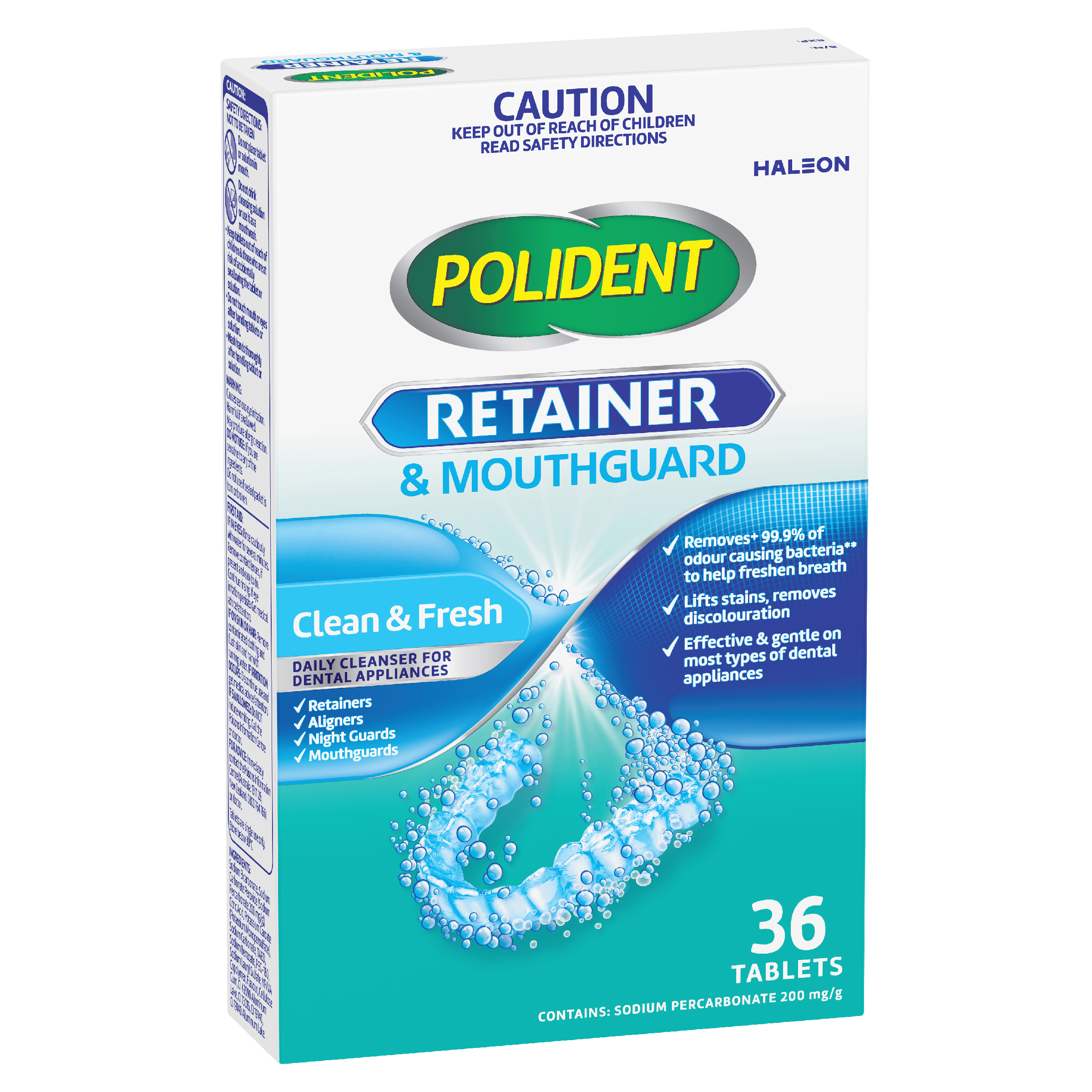 POLIDENT RETAINER & MOUTH GUARD 36 TABLETS