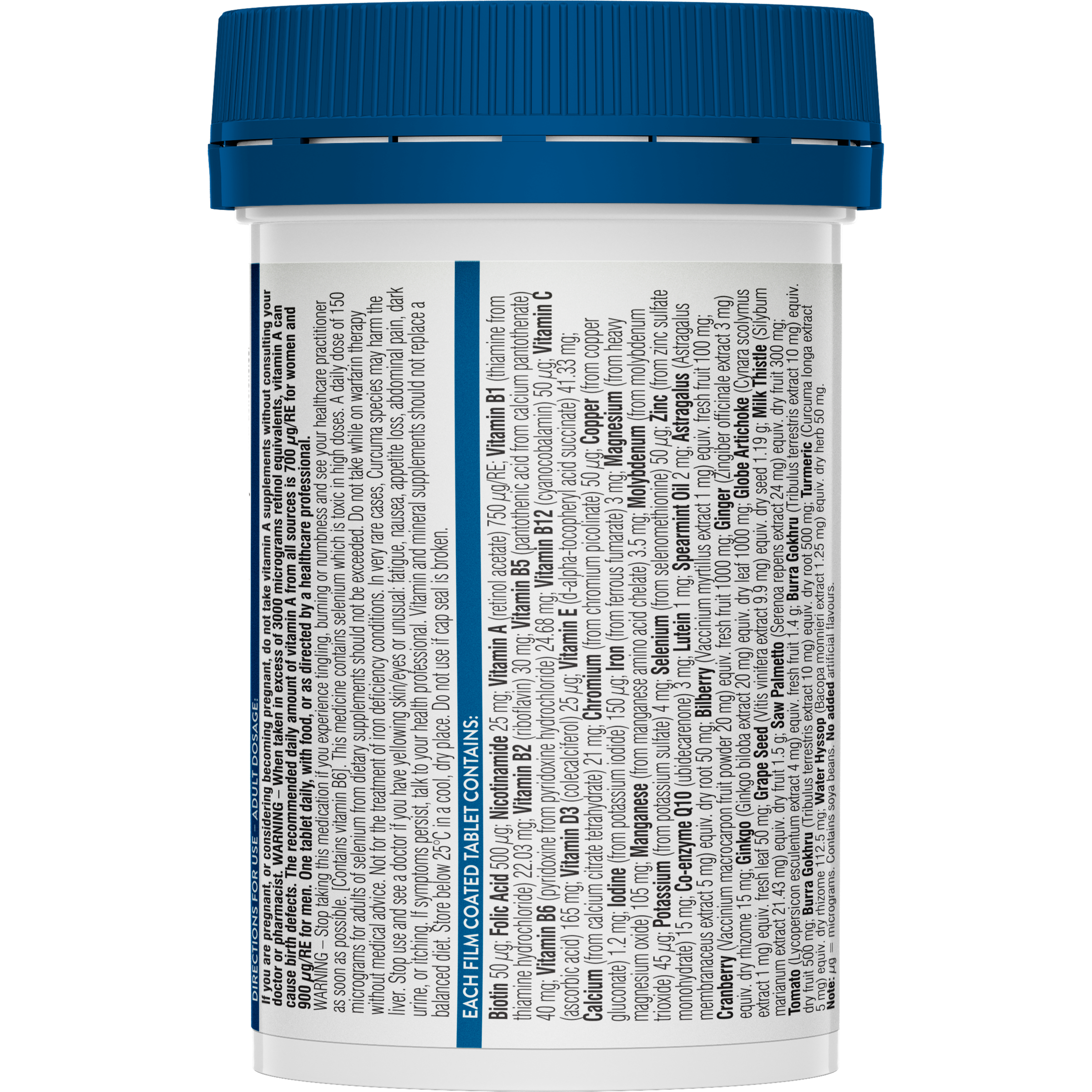 SWISSE ULTIVITE MENS 50+ MULTIVITAMIN TABLETS 60 - Image 2