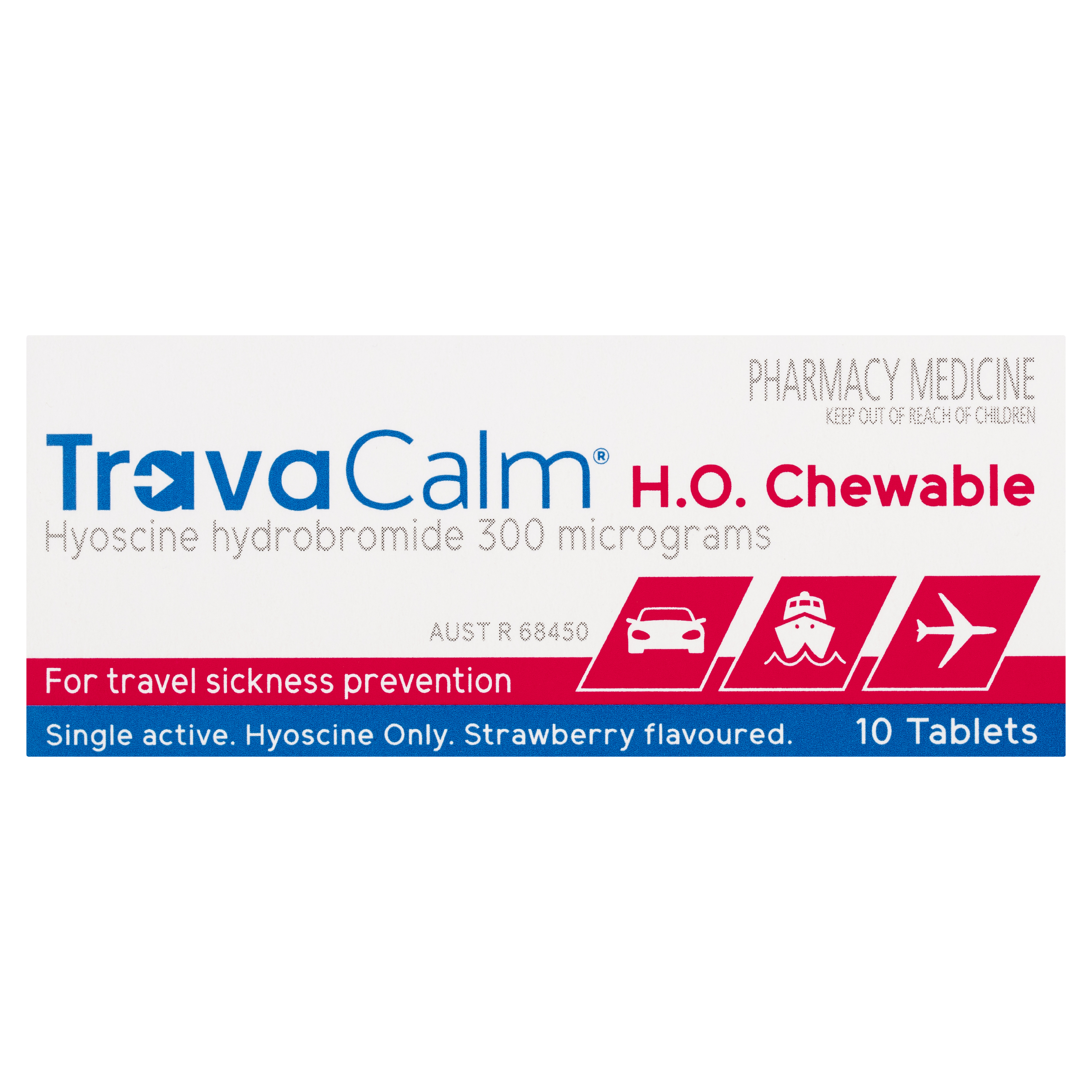 TRAVACALM H.O. STRAWBERRY 10 TABLETS - Image 2