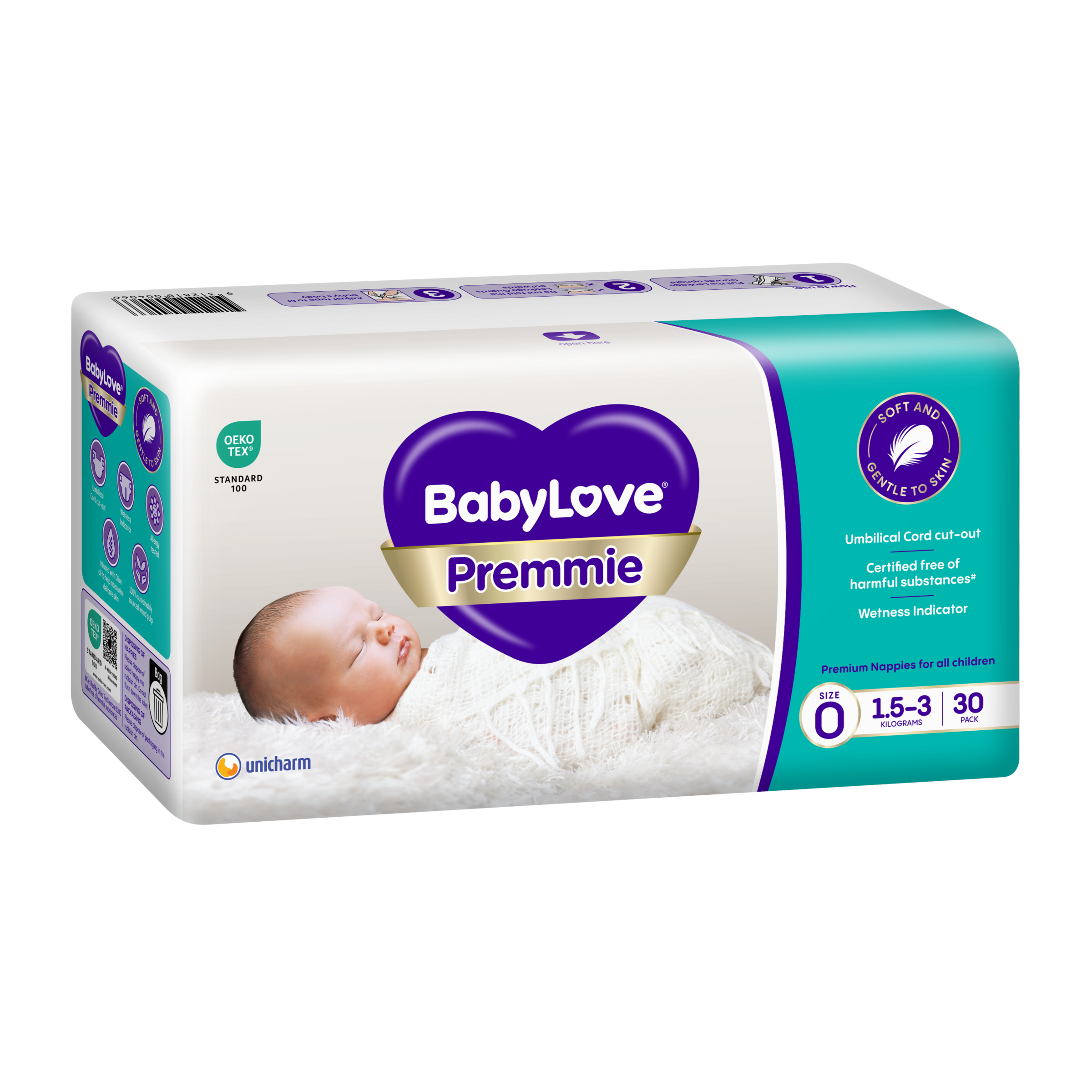 BABYLOVE NAPPIES PREMMIE 30 PACK