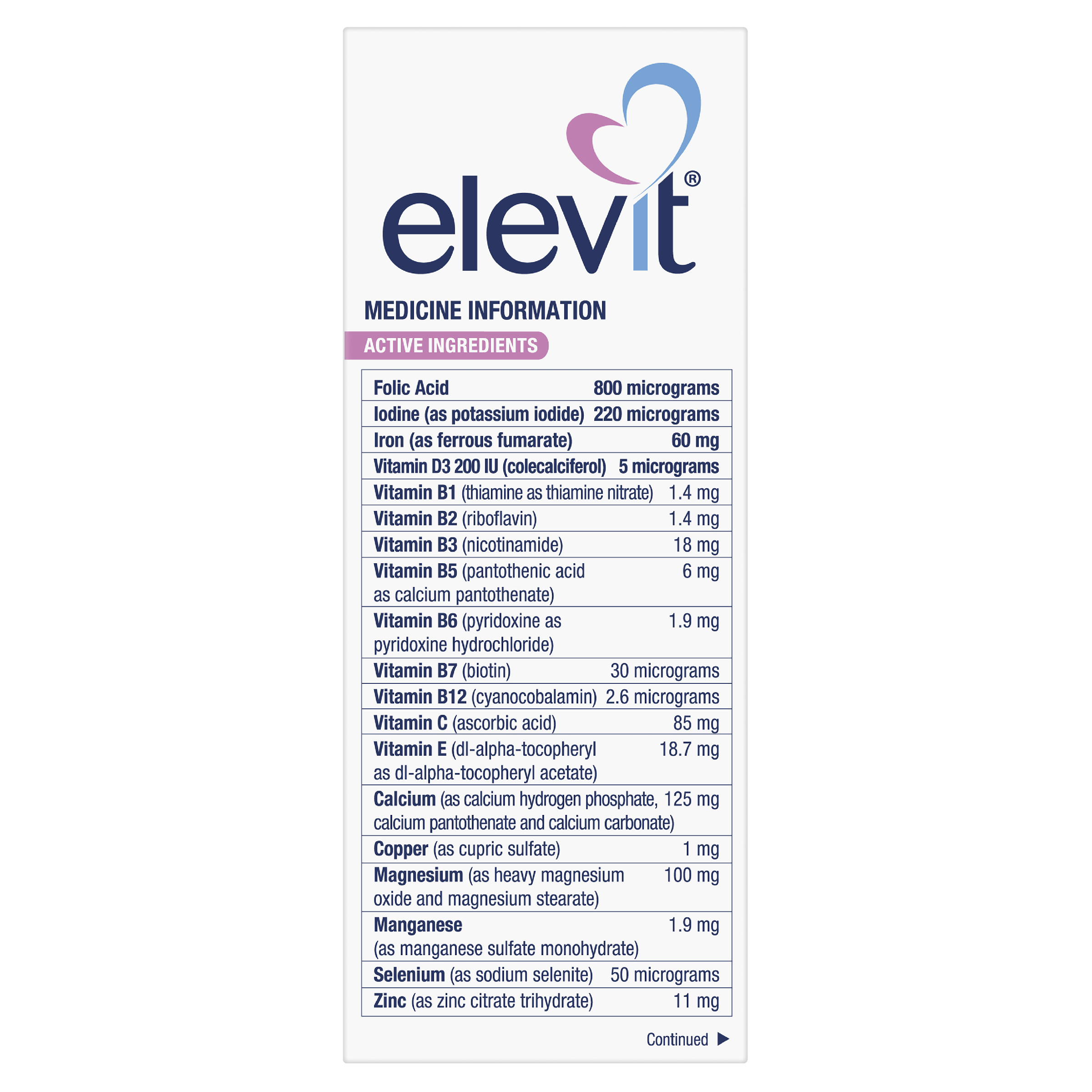 ELEVIT PRE-CONCEPTION & PREGNANCY 100 TABLETS - Image 6