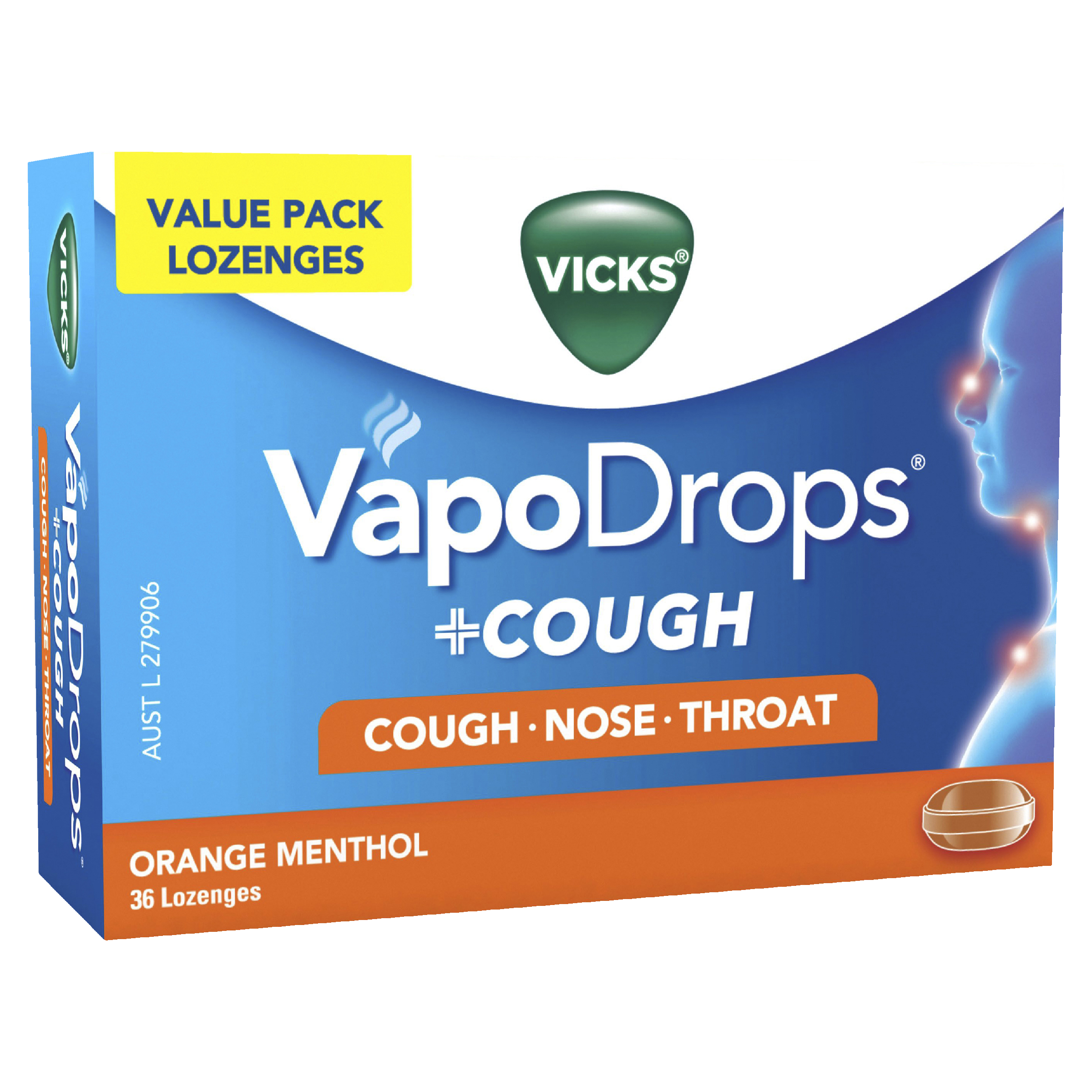 VICKS VAPODROPS+COUGH ORANGE MENTHOL 36 PACK - Image 4