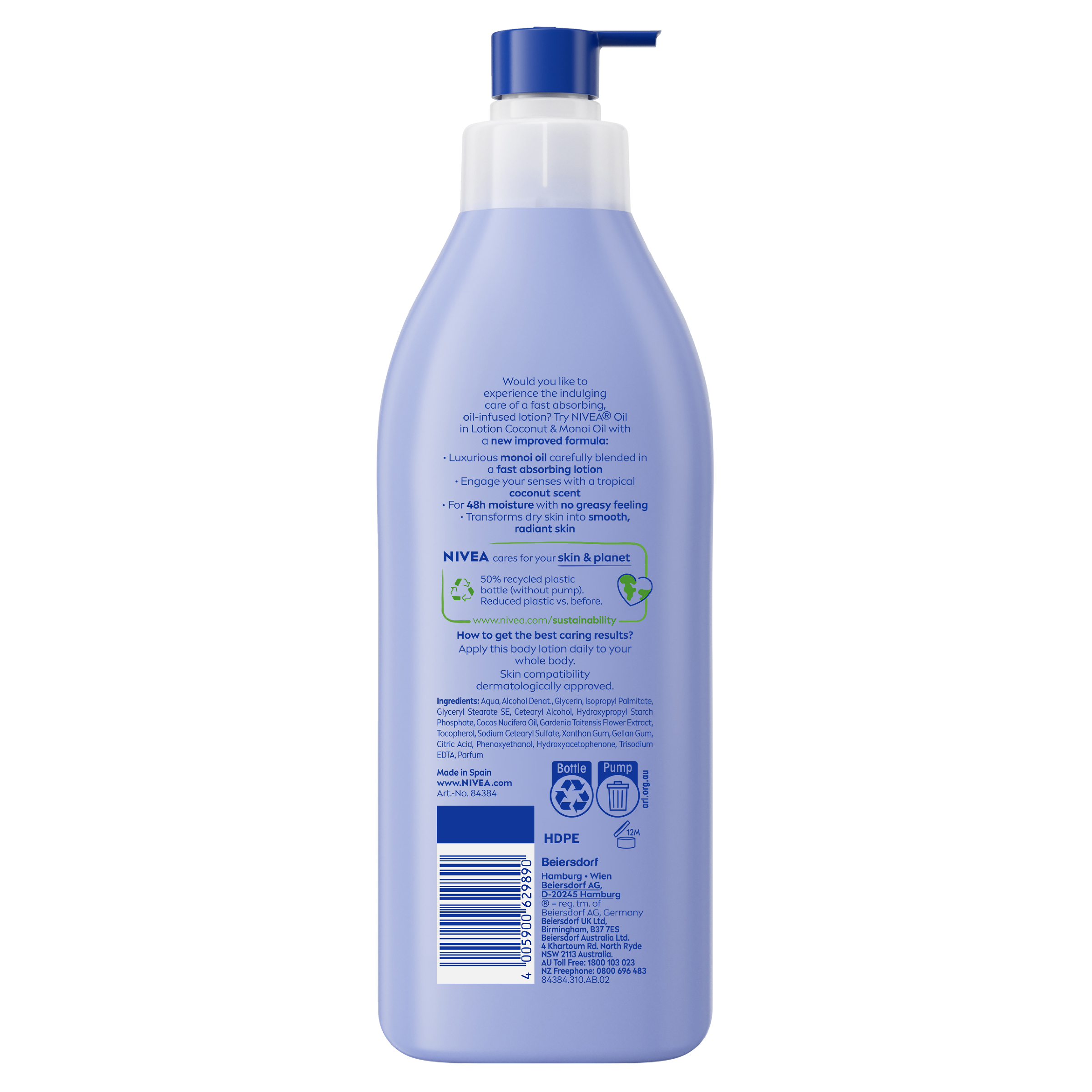 NIVEA COCONUT & MONOI OIL BODY LOTION 400ML - Image 2