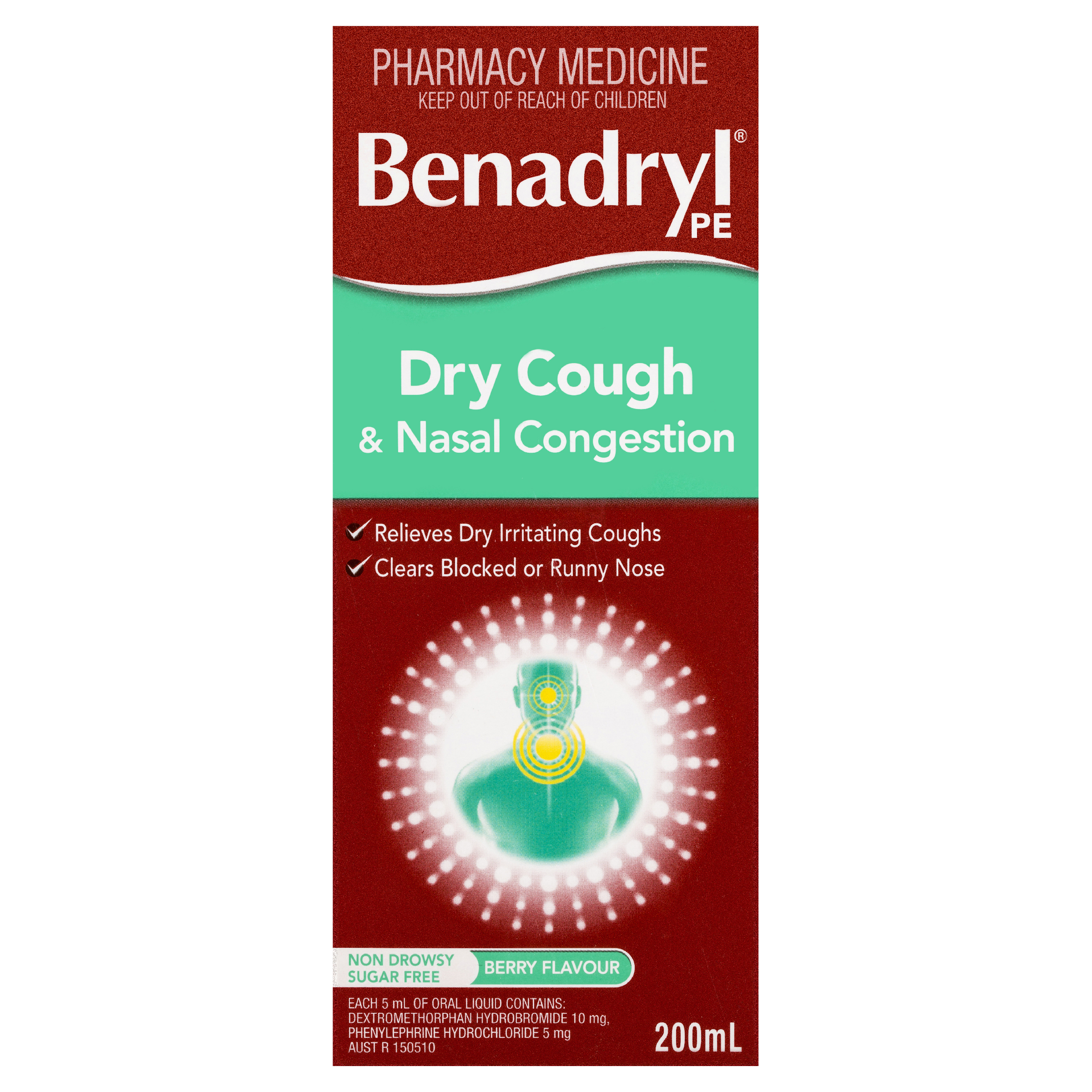 BENADRYL PE DRY COUGH & NASAL 200ML - Image 3