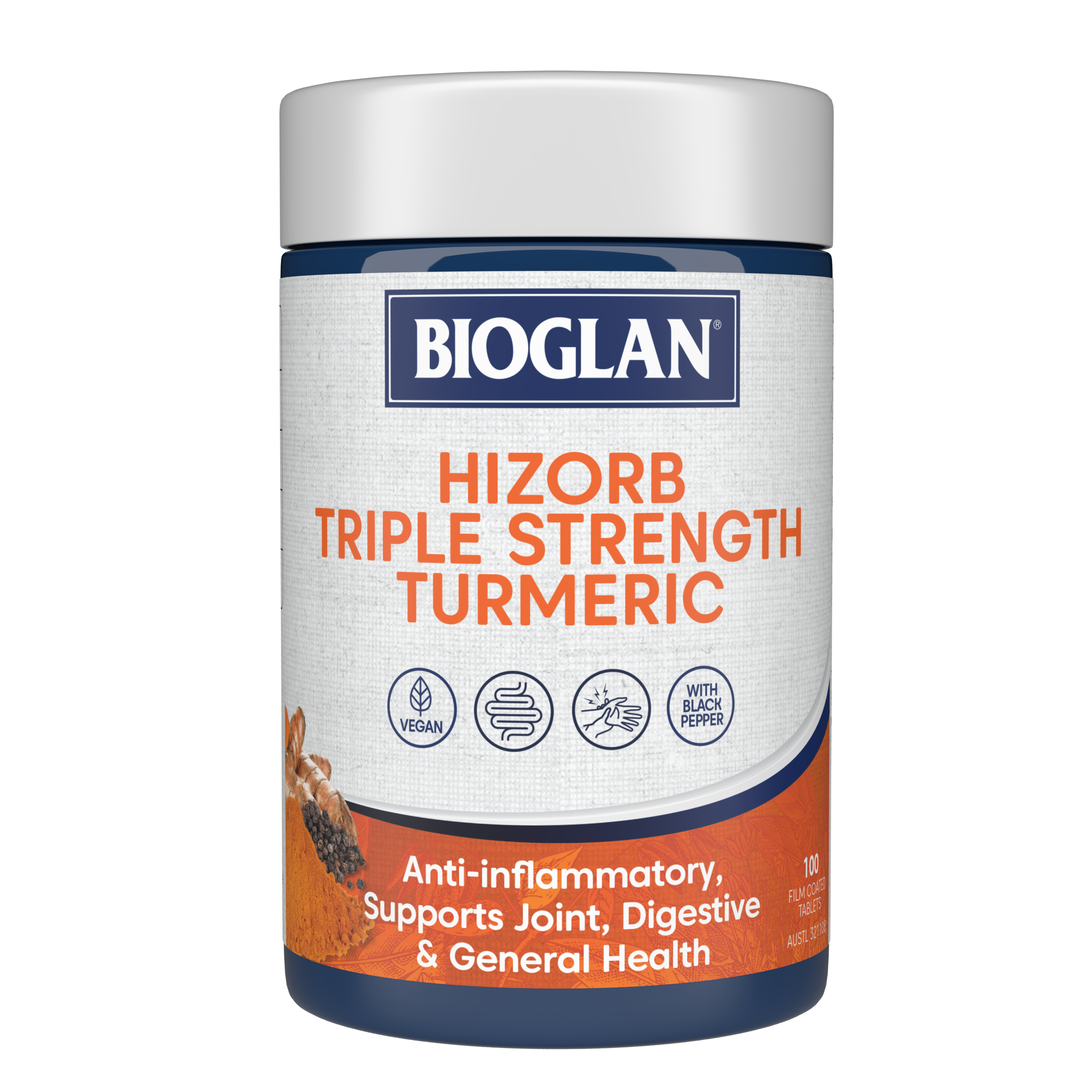 BIOGLAN HI ZORB TRIPLE STRENGTH TUMERIC 100 TABLETS