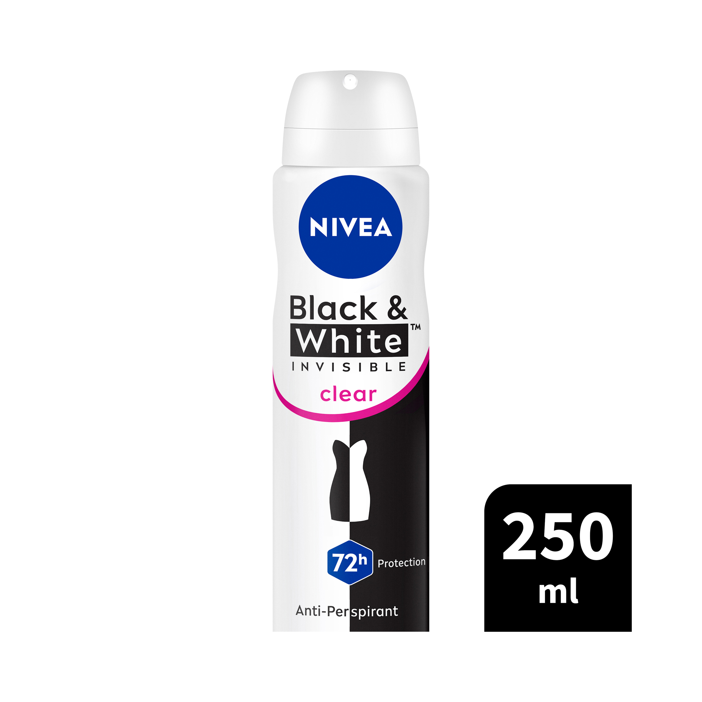 NIVEA WOMEN ANTIPERSPIRANT B&W INVISIBLE CLEAR 48H 250ML - Image 8