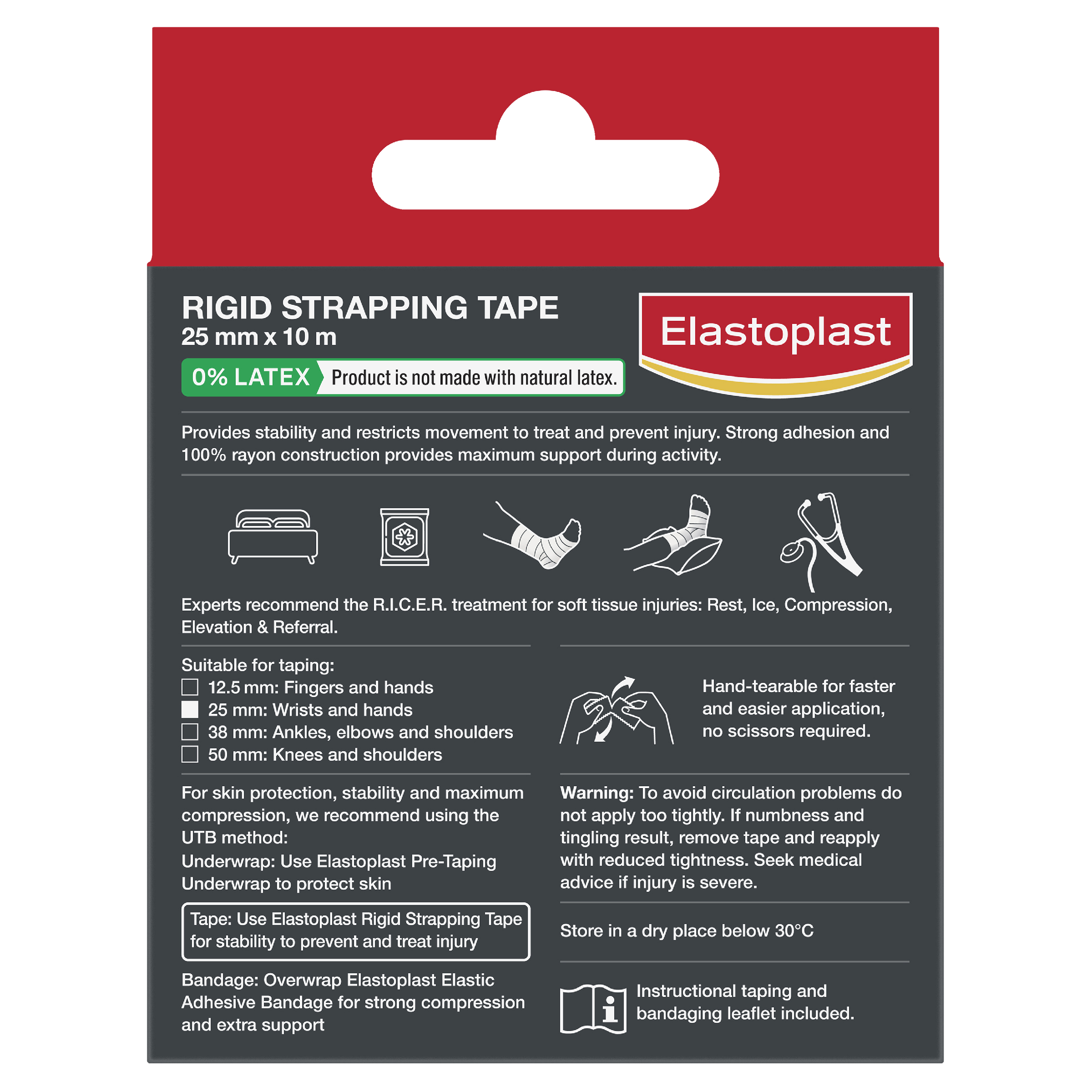 ELASTOPLAST SPORT RIGID STRAP TAPE 25MM X 10M - Image 4