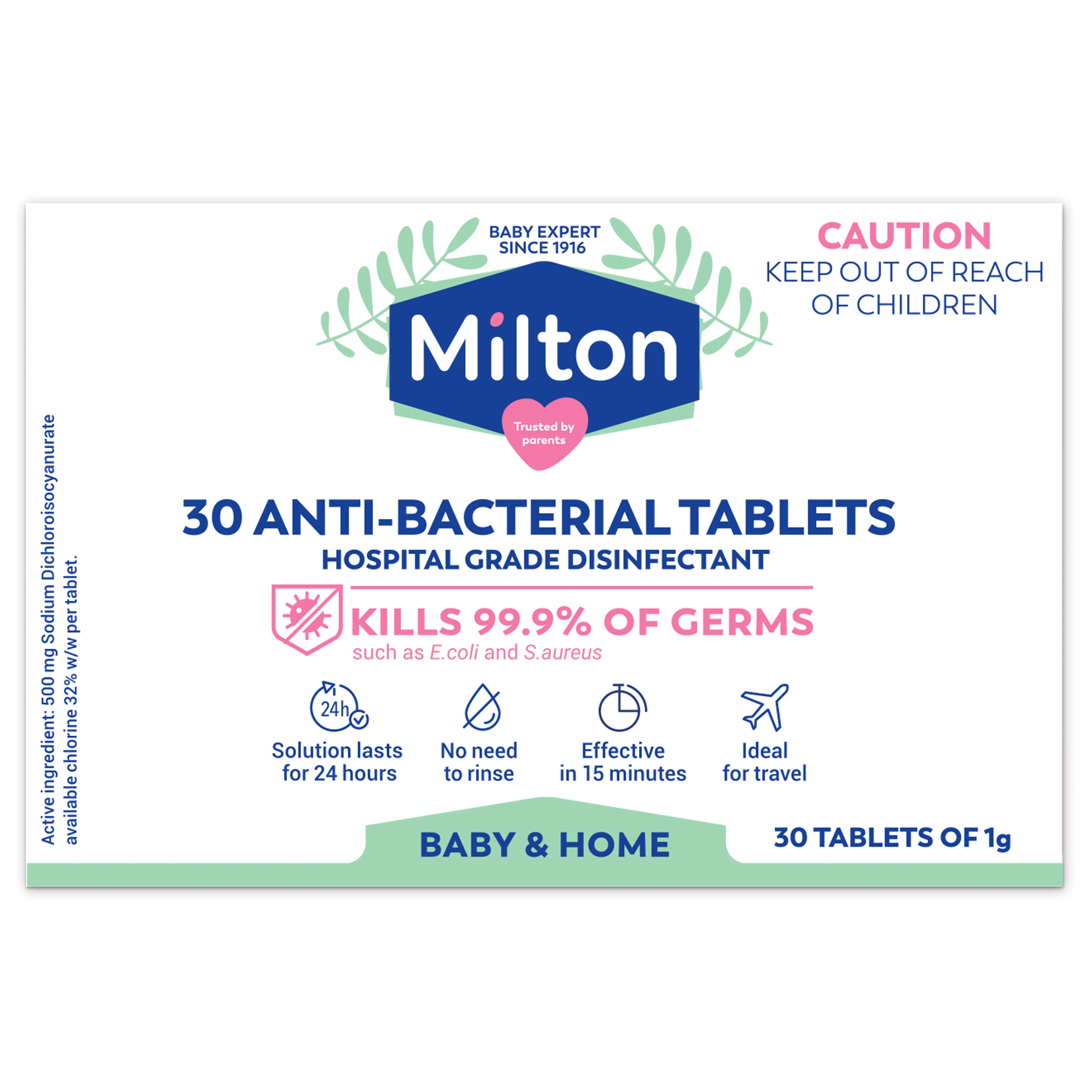 MILTON ANTIBACTERIAL 30 TABLETS - Image 2