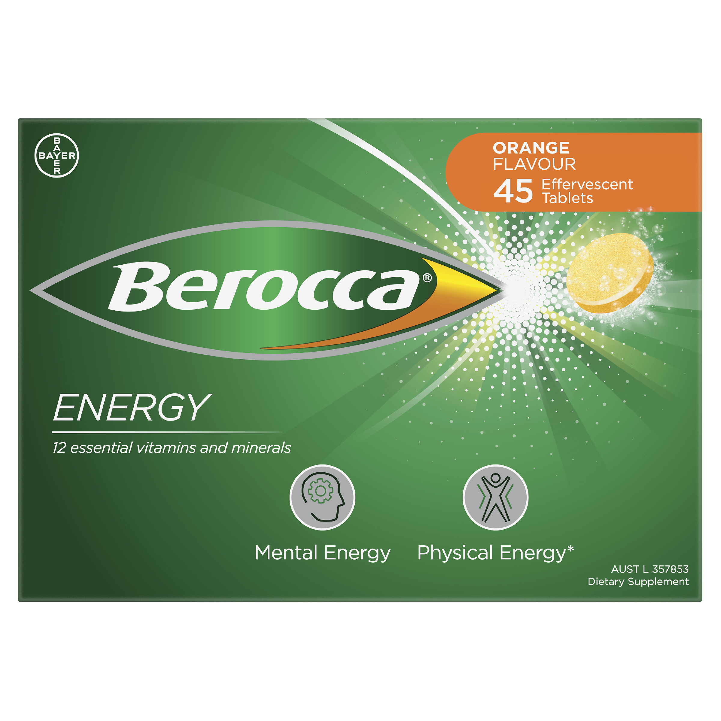 BEROCCA ORANGE 45 EFFERVESCENT TABLETS - Image 2