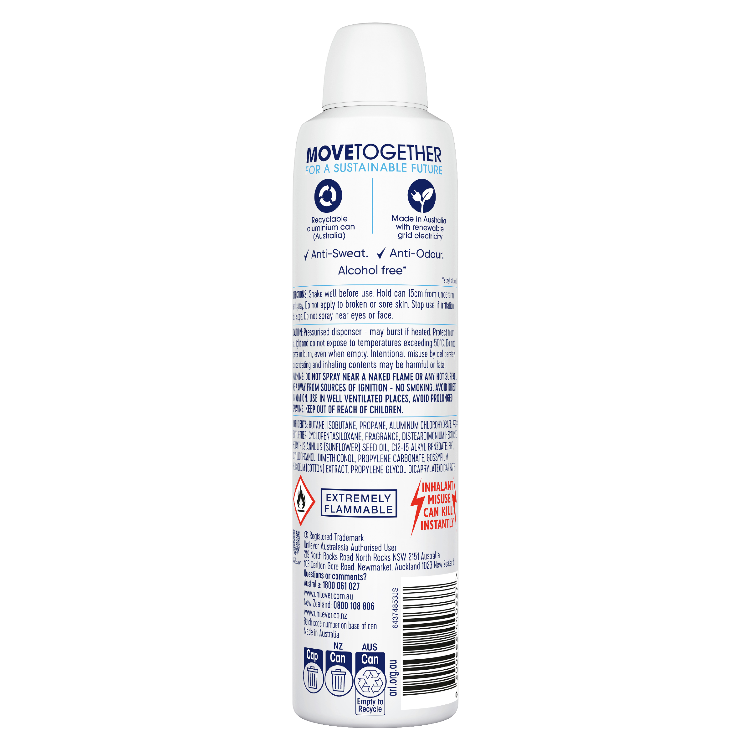 REXONA ANTIPERSPIRANT WOMEN COTTON DRY 48HR 250ML - Image 2