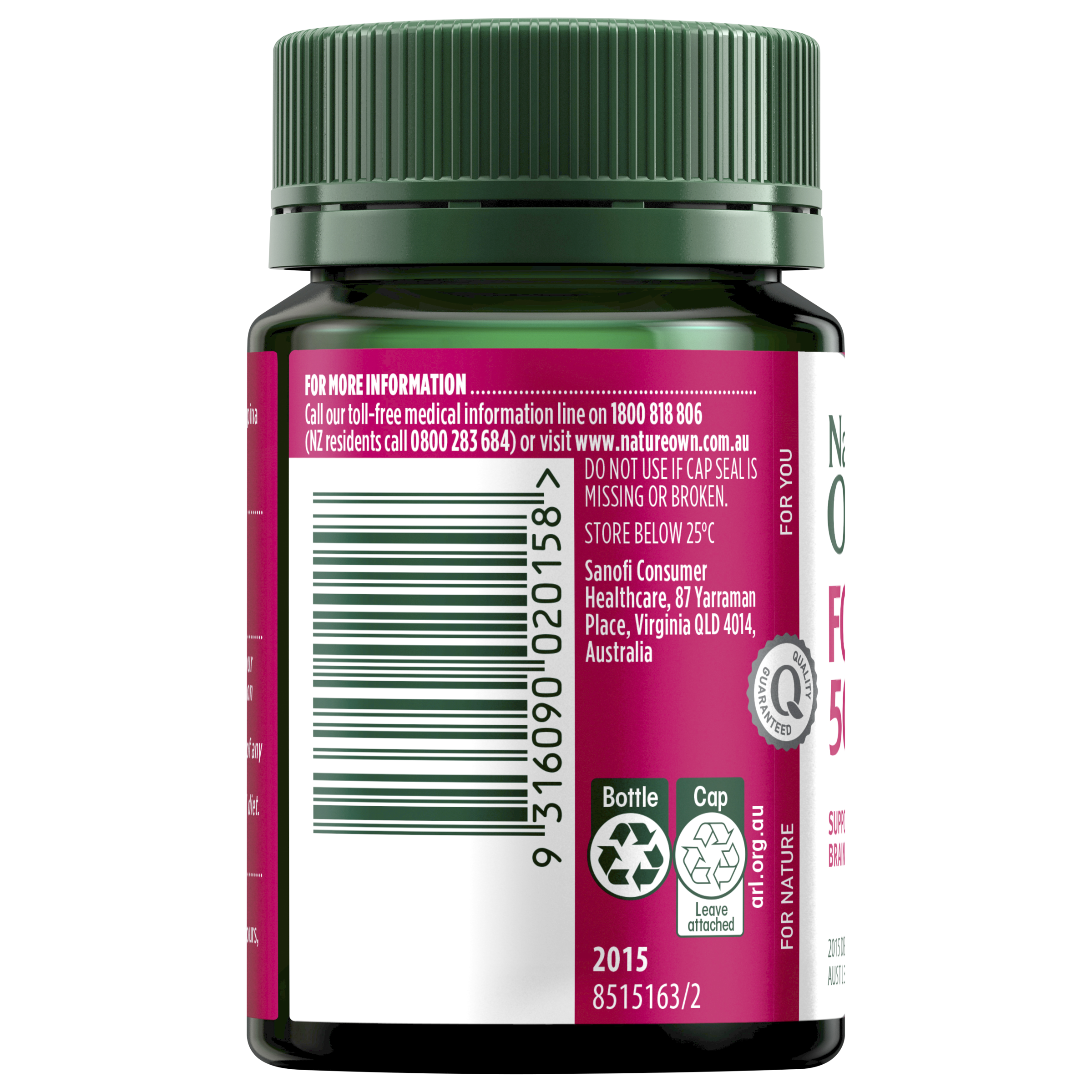 NATURES OWN FOLIC ACID 500MCG 120 TABLETS - Image 4