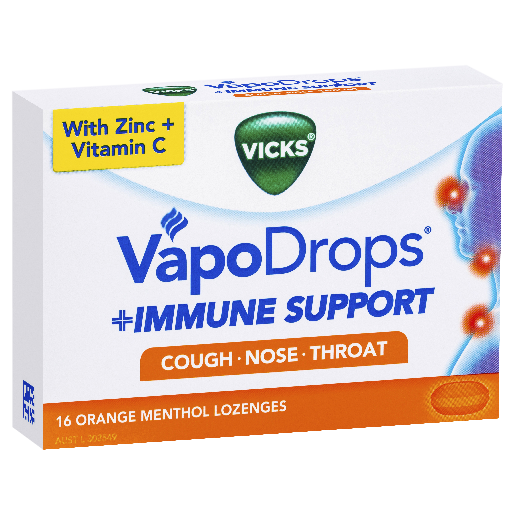 VICKS VAPODROPS IMMUNE SUPPORT ORANGE 16 PACK