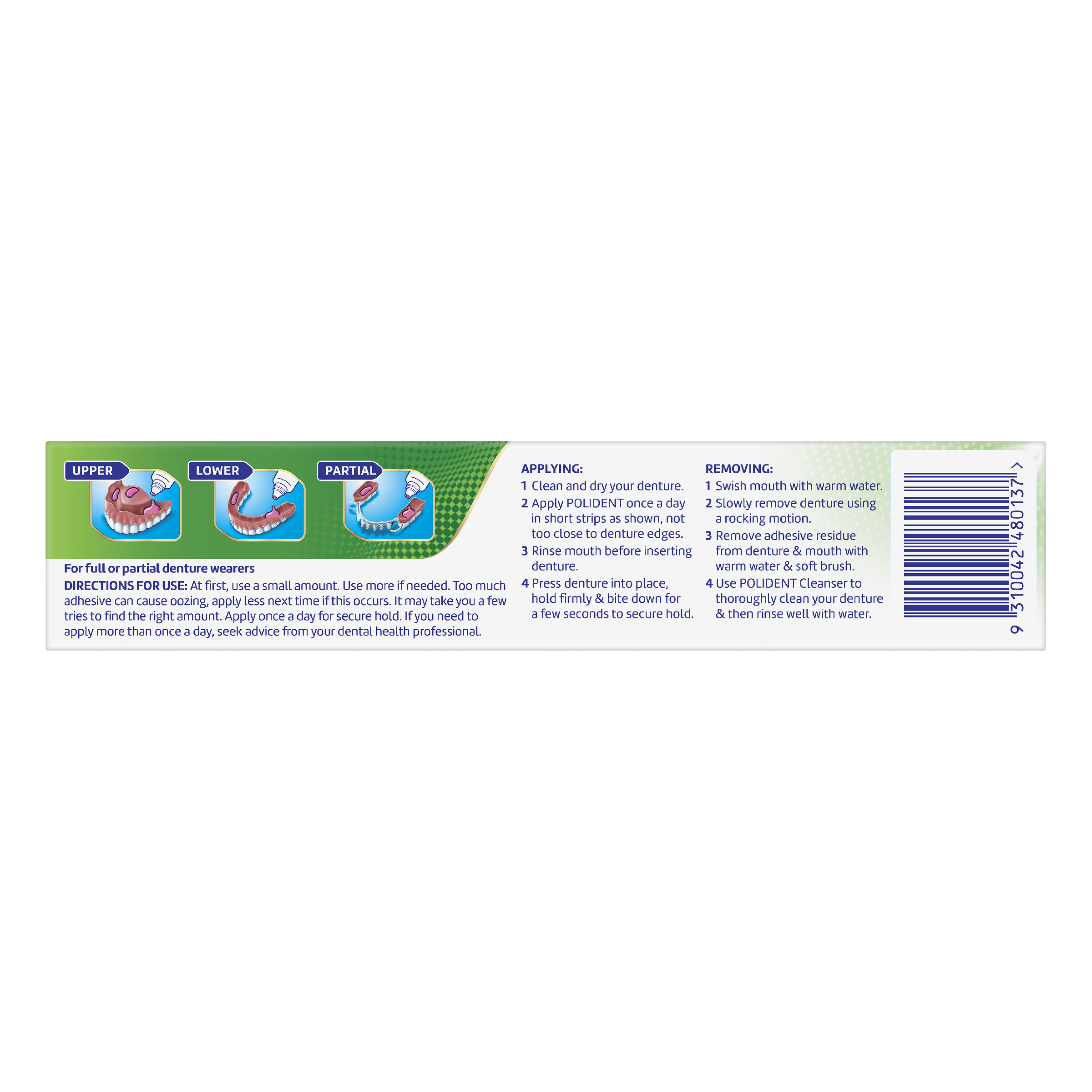 POLIDENT DENTURE ADHESIVE FLAVOUR FREE CREAM 60G - Image 4