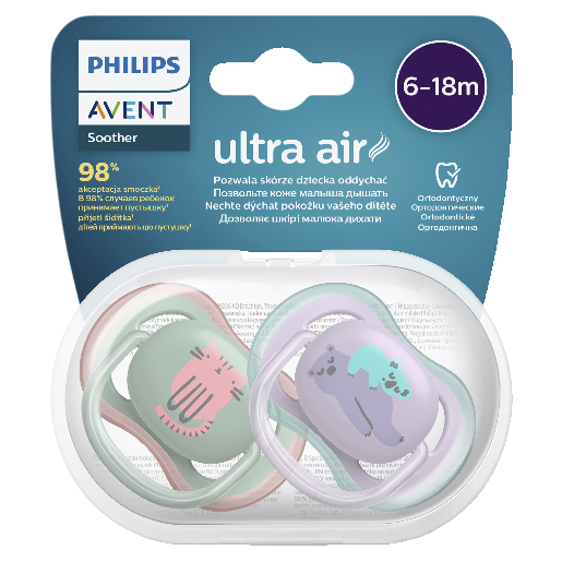 AVENT ULTRA AIR SOOTHER MIX 6-18+MTHS 2 PACK