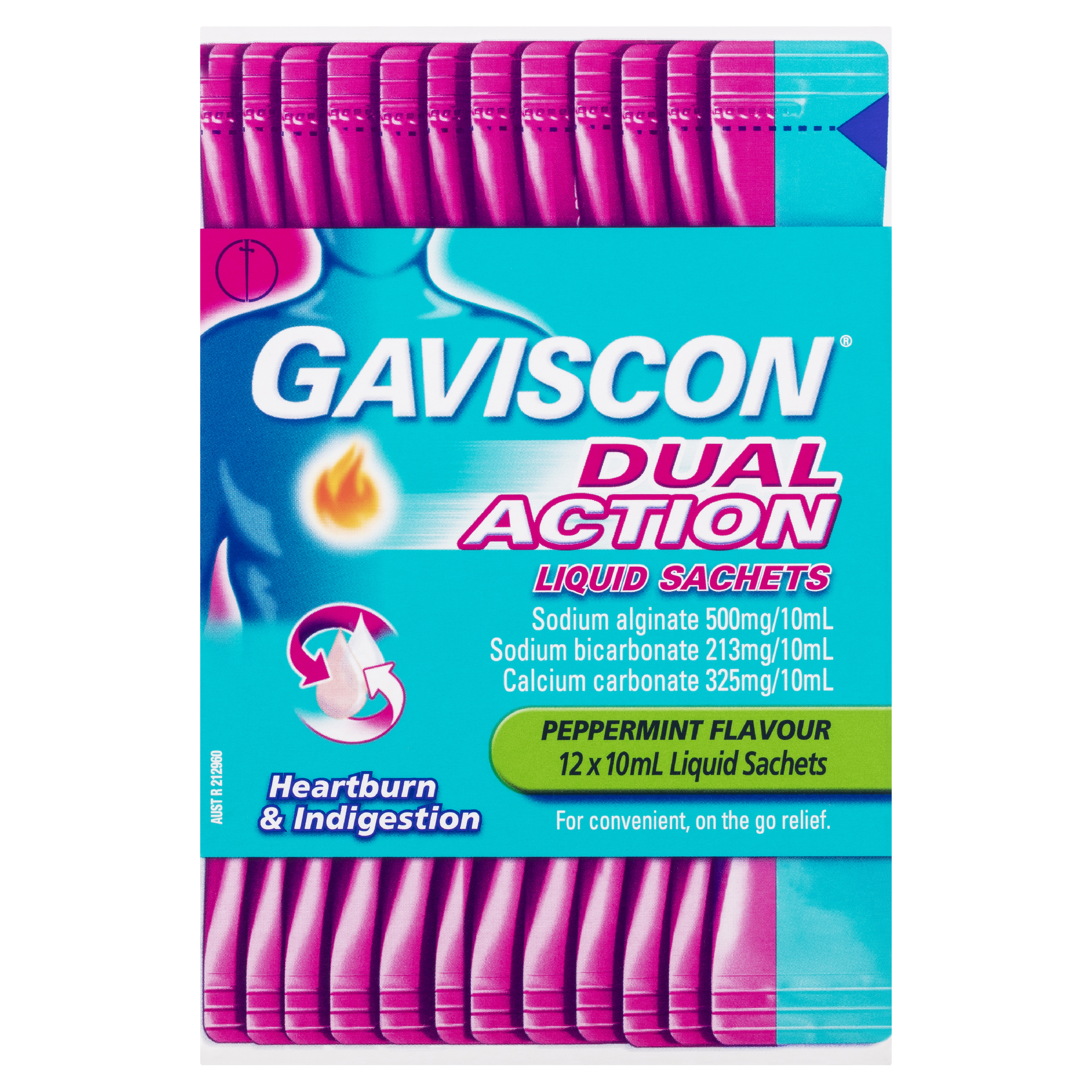 Gaviscon GAVISCON DUAL ACTION PEPPERMINT 10ML SACHETS 12 PACK