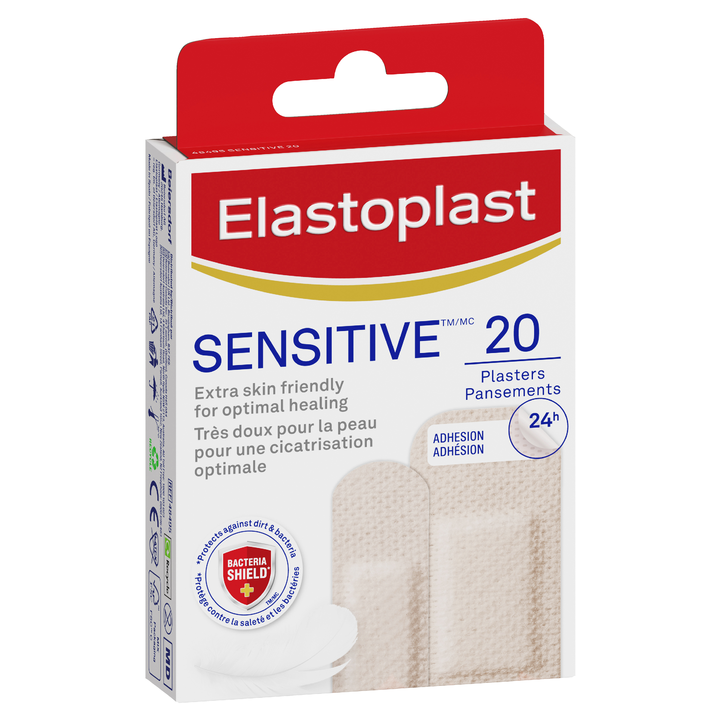 ELASTOPLAST SENSITIVE STRIPS LIGHT 20 PACK