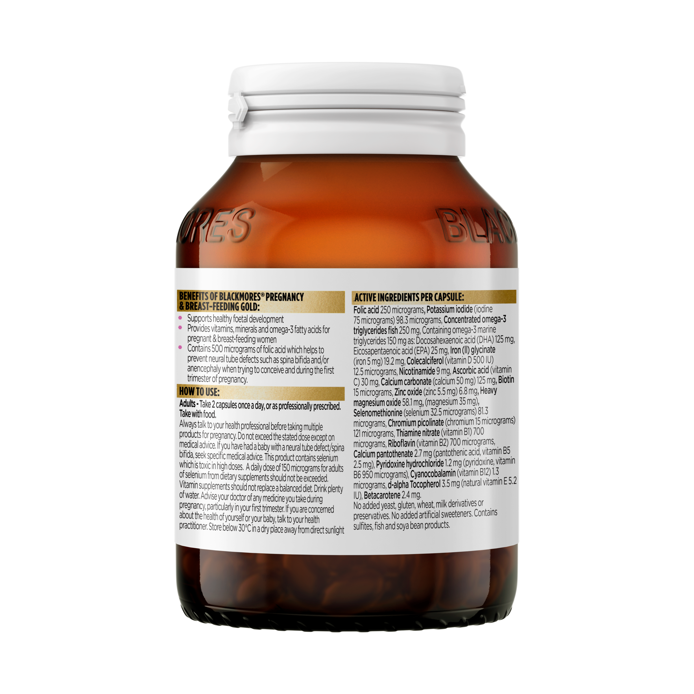 BLACKMORES PREGNANCY & BREAST-FEEDING GOLD 60 CAPSULES - Image 4