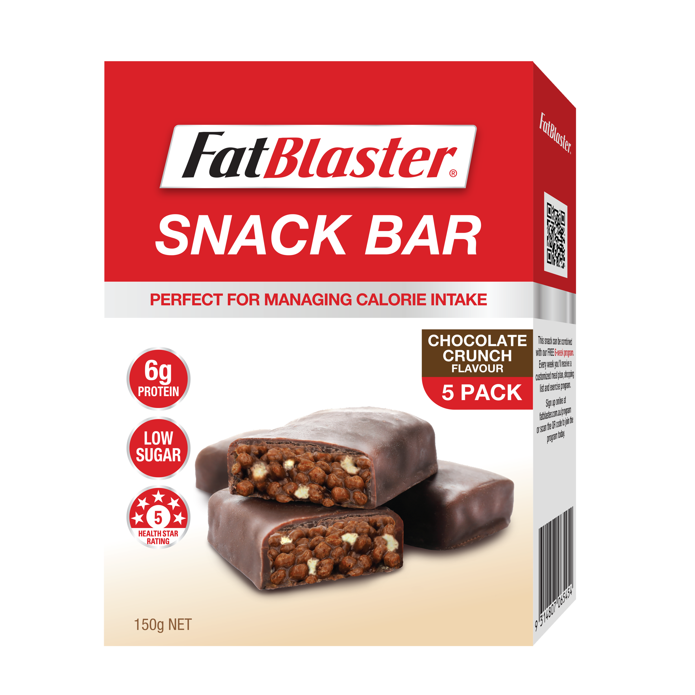 FAT BLASTER SNACK BAR CHOCOLATE CRUNCH 5 PACK