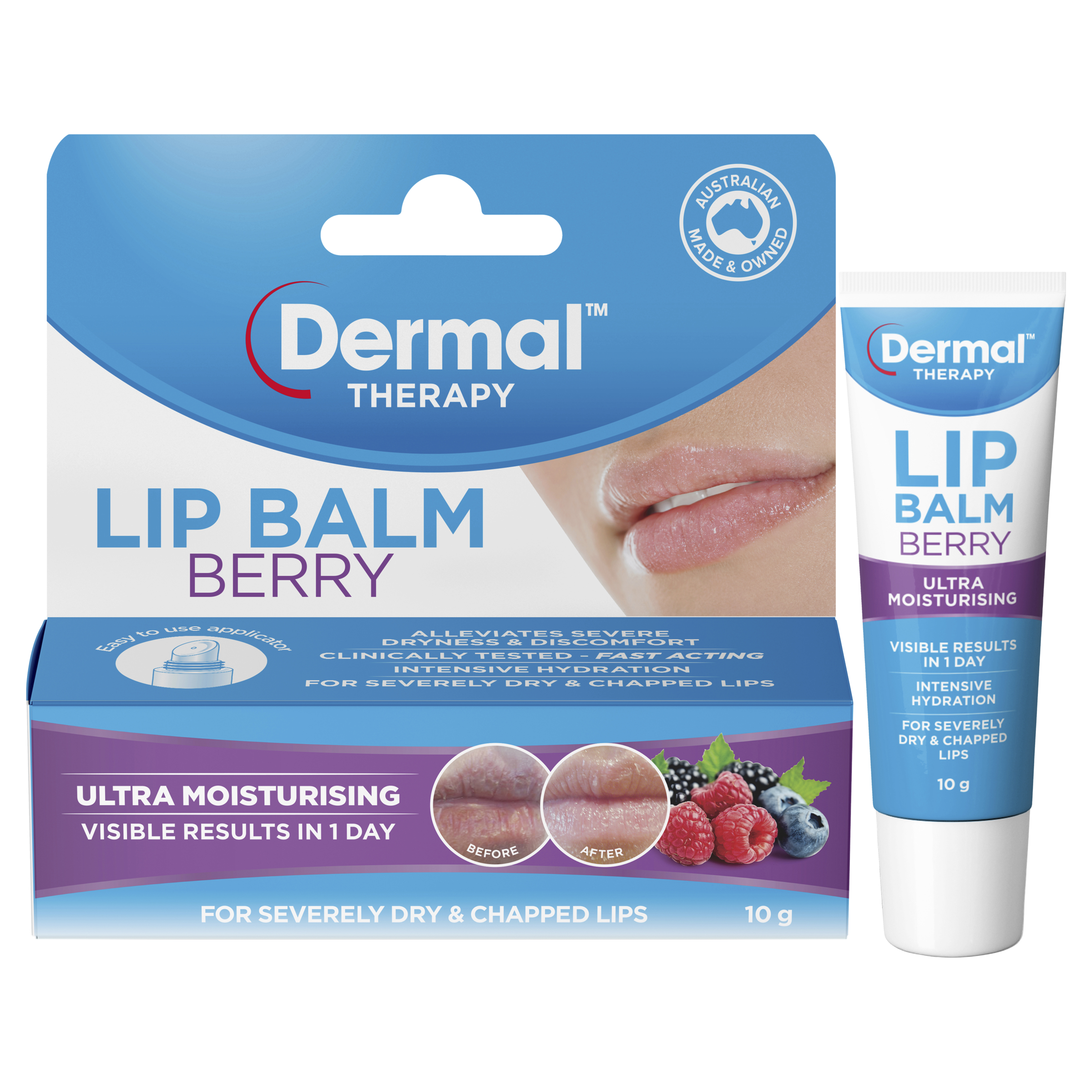 DERMAL THERAPY LIP BALM TUBE BERRY 10G - Image 3