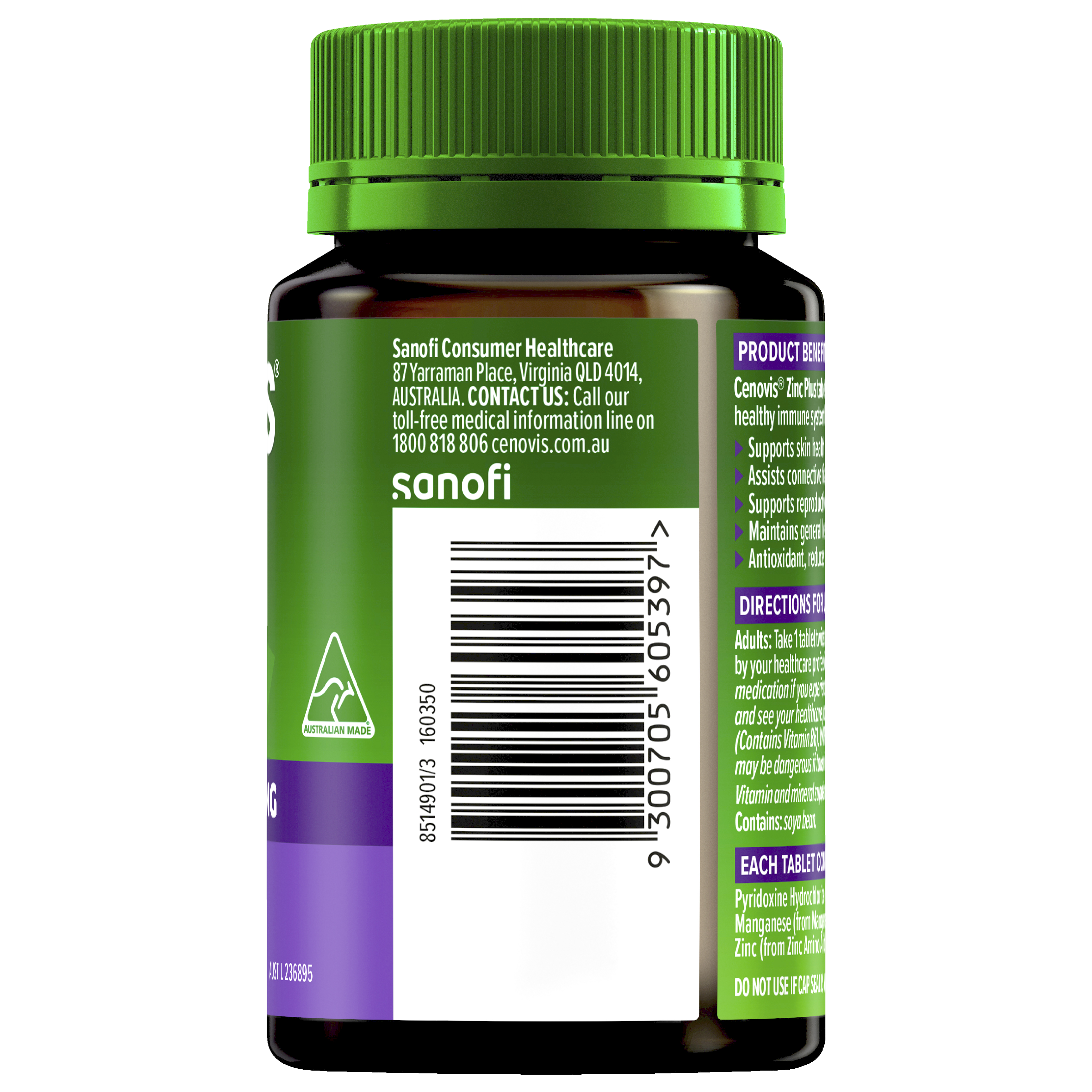 CENOVIS ZINC PLUS 150 TABLETS - Image 2