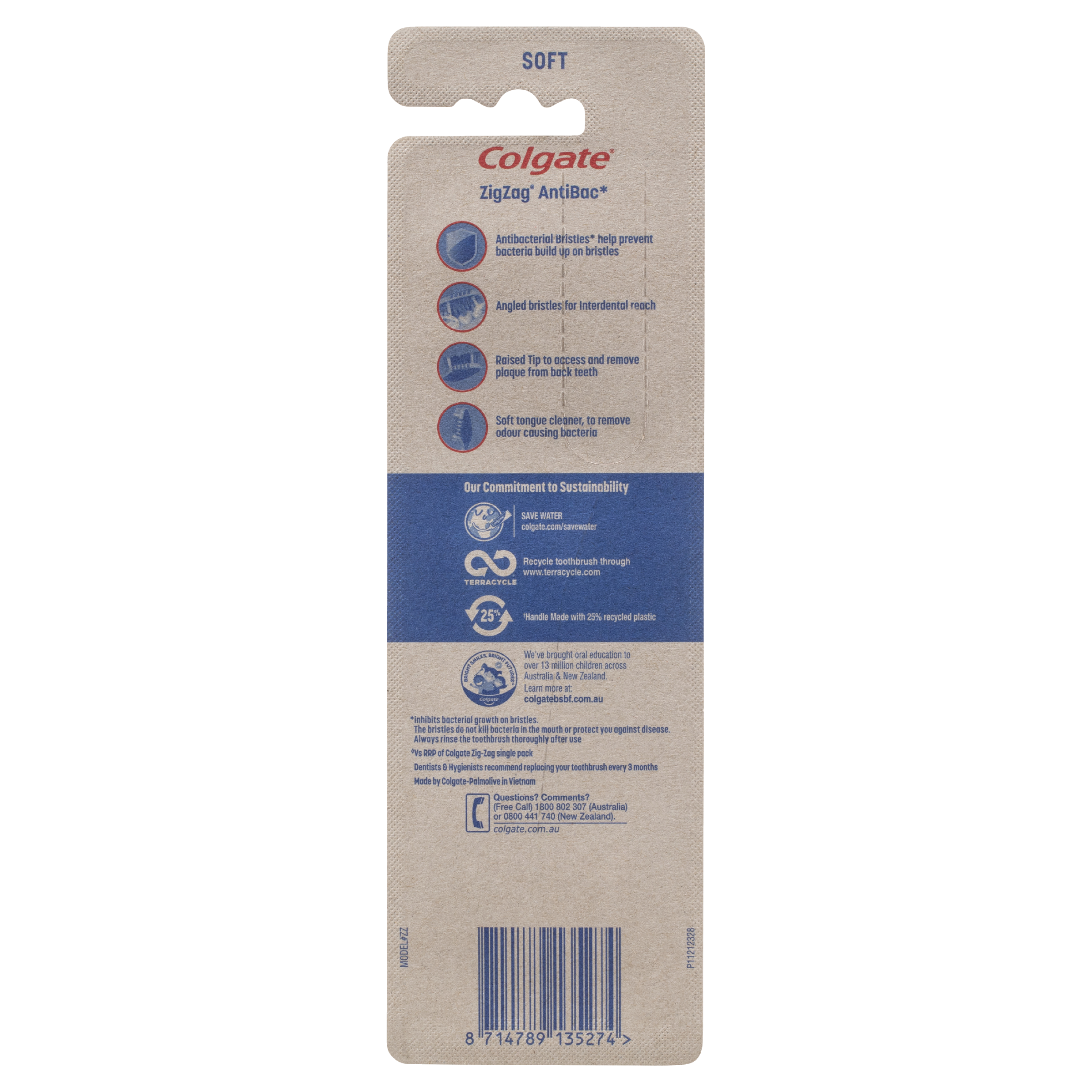 COLGATE TOOTHBRUSH ZIG-ZAG INTERDENTAL CLEAN SOFT 3 PACK - Image 4