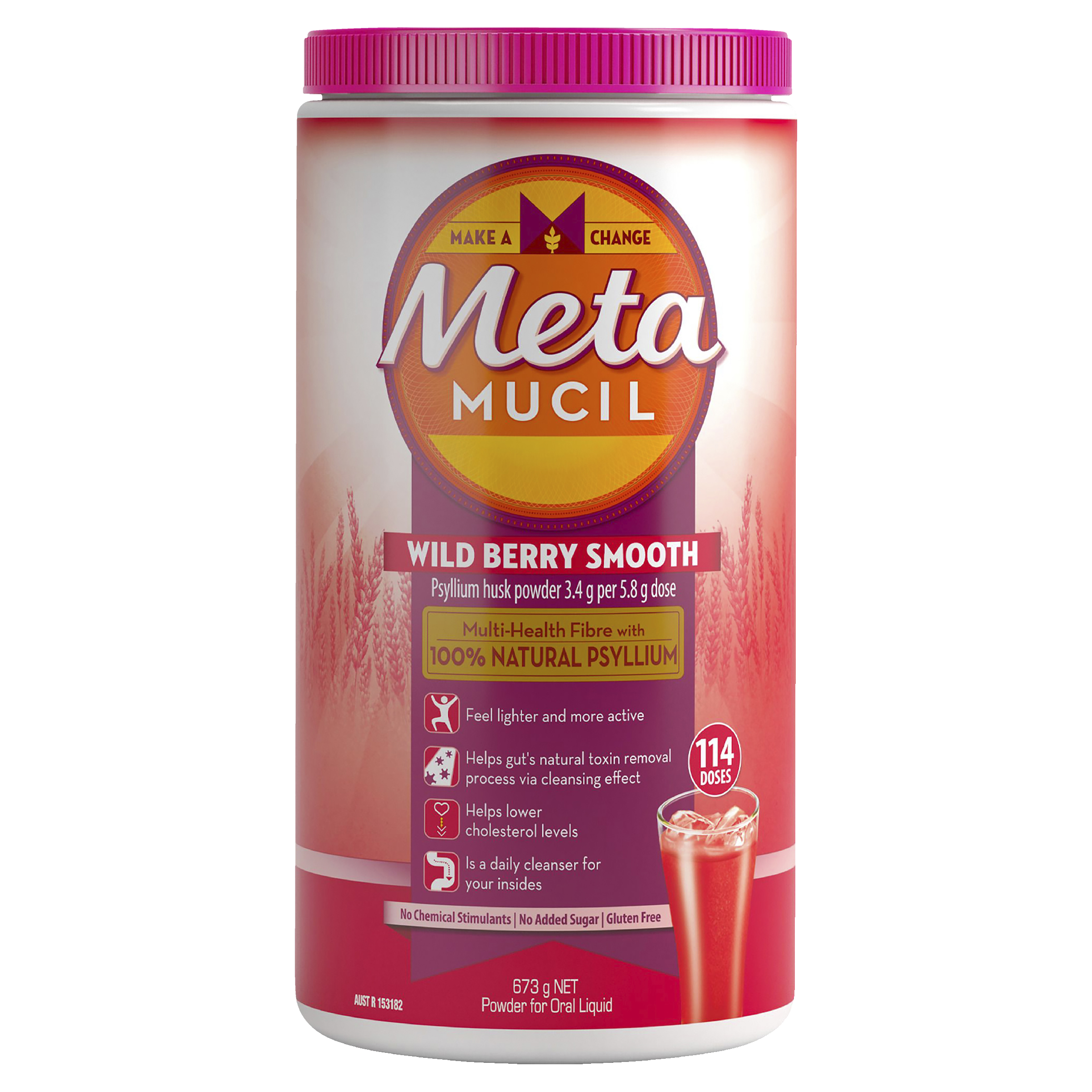 METAMUCIL WILD BERRY SMOOTH 673G 114 DOSES