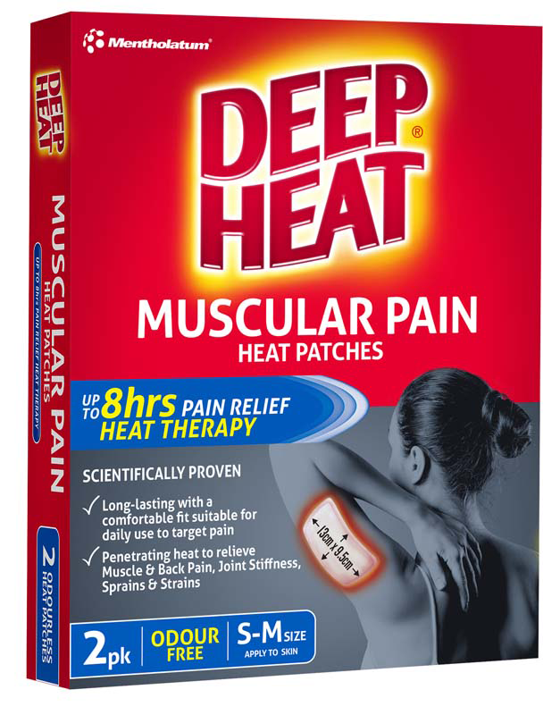 DEEP HEAT MUSCULAR PAIN SMALL-MEDIUM HEAT PATCHES 2 PACK