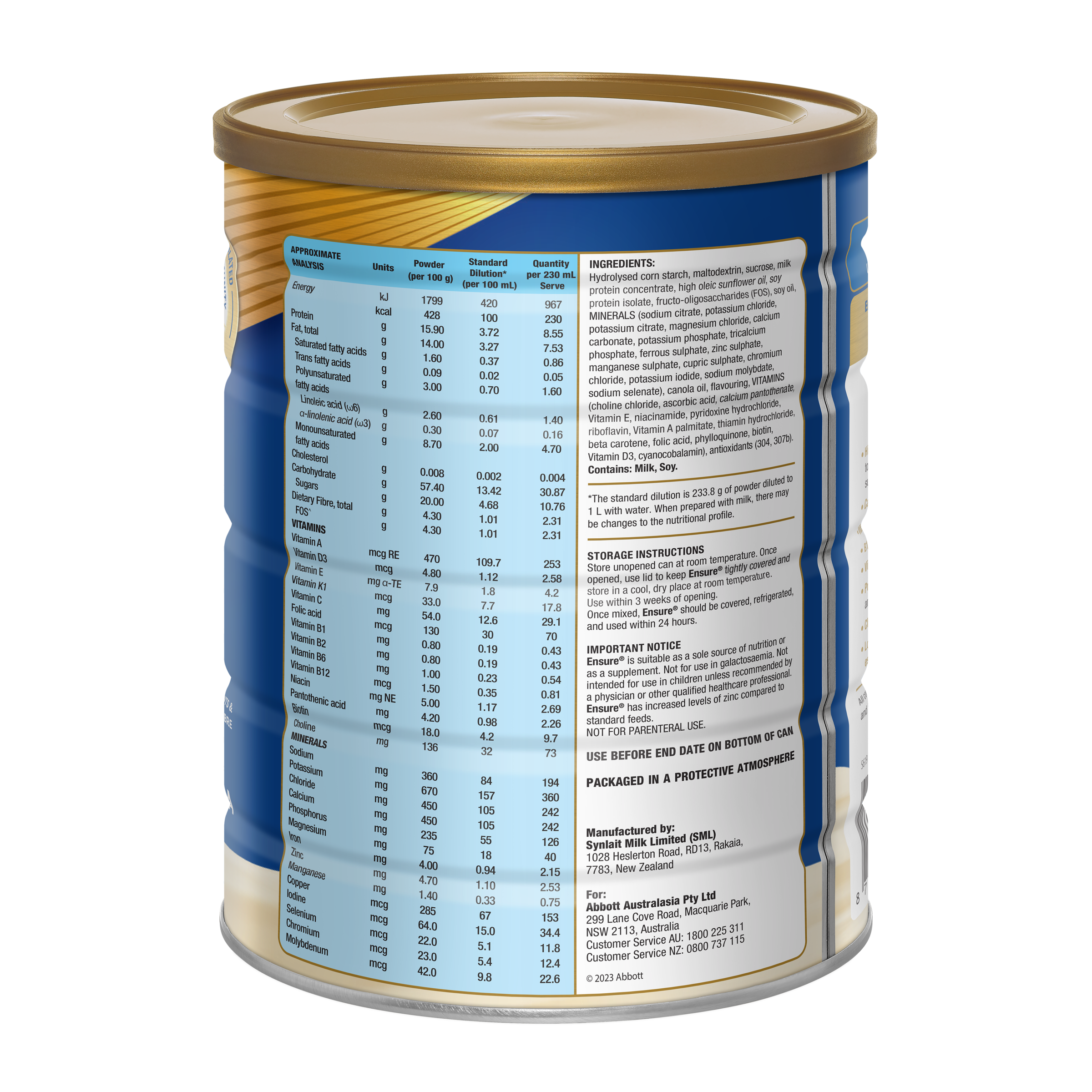ENSURE VANILLA POWDER 850G - Image 3