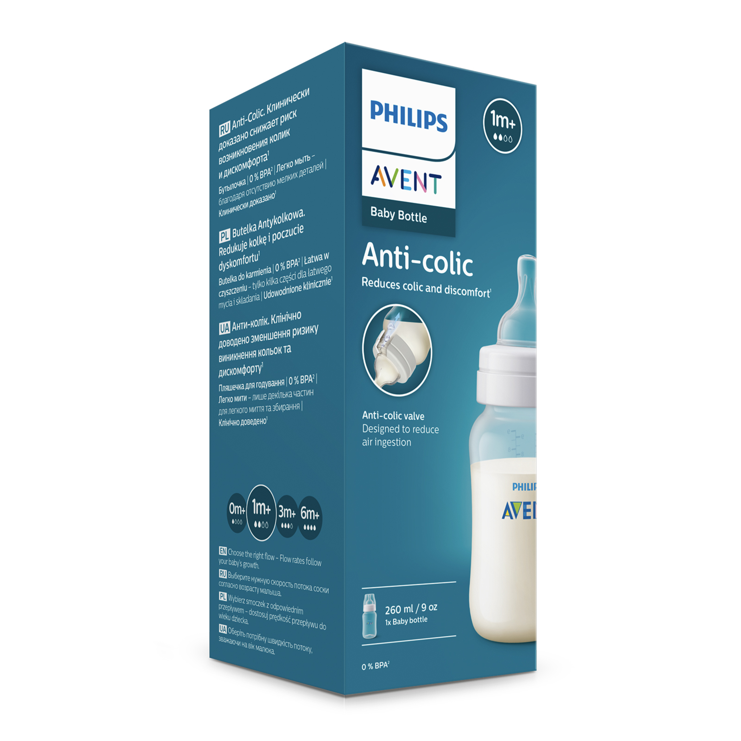 AVENT CLASSIC FEEDING BOTTLE ANTI COLIC 260ML - Image 2